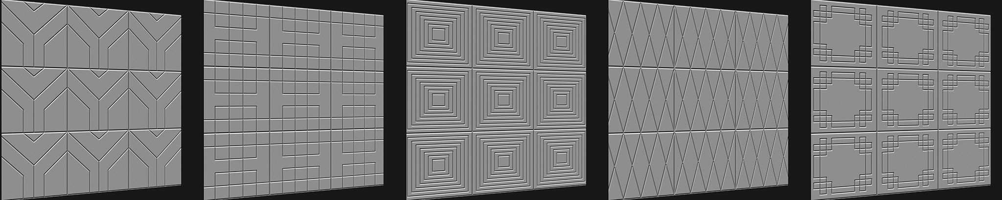 100 Tiles Patterns Noise for Zbrush Vol 1 3D model_15