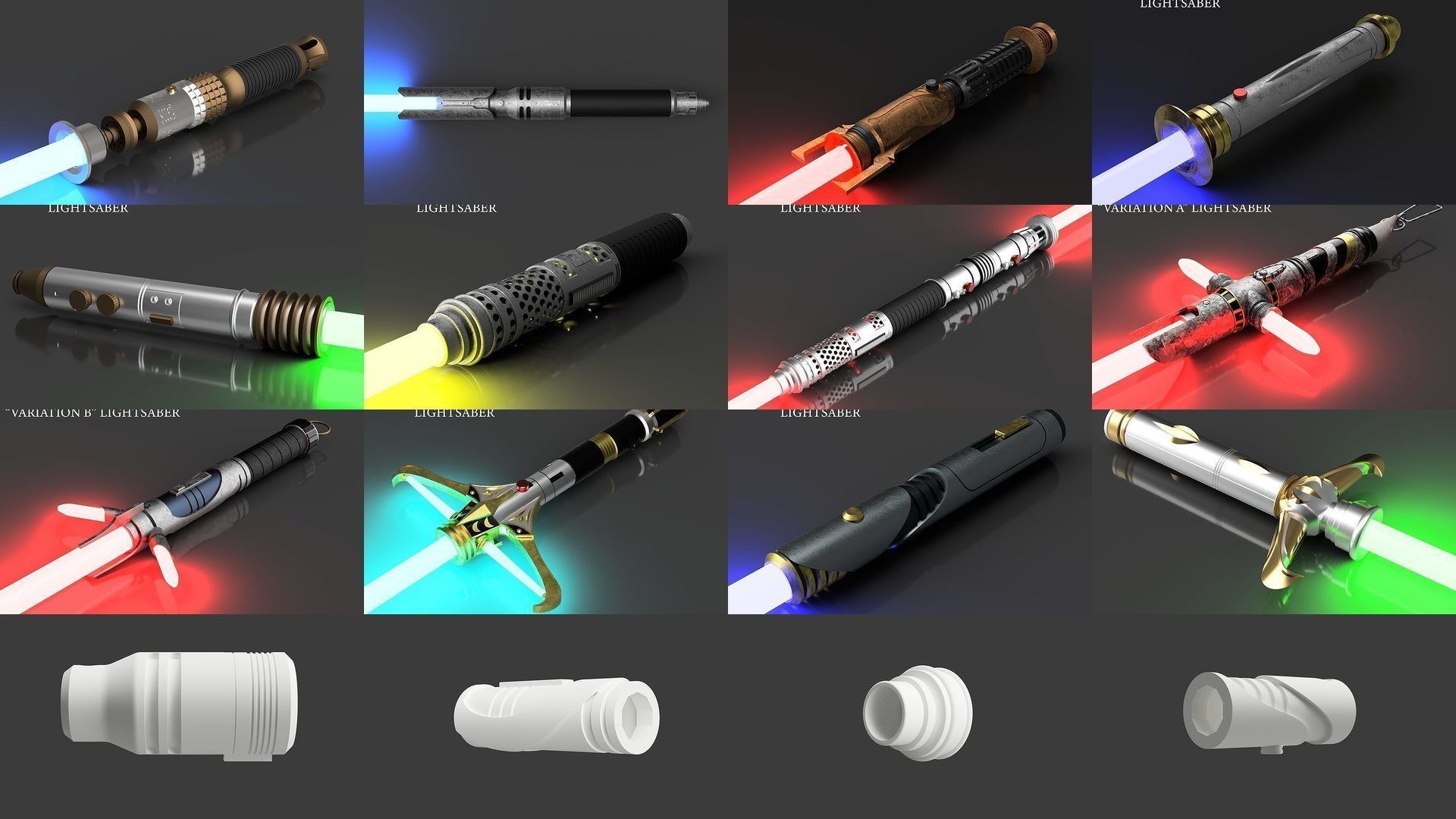 28 Lightsaber Models from Films and Games 3D Model Collection_28