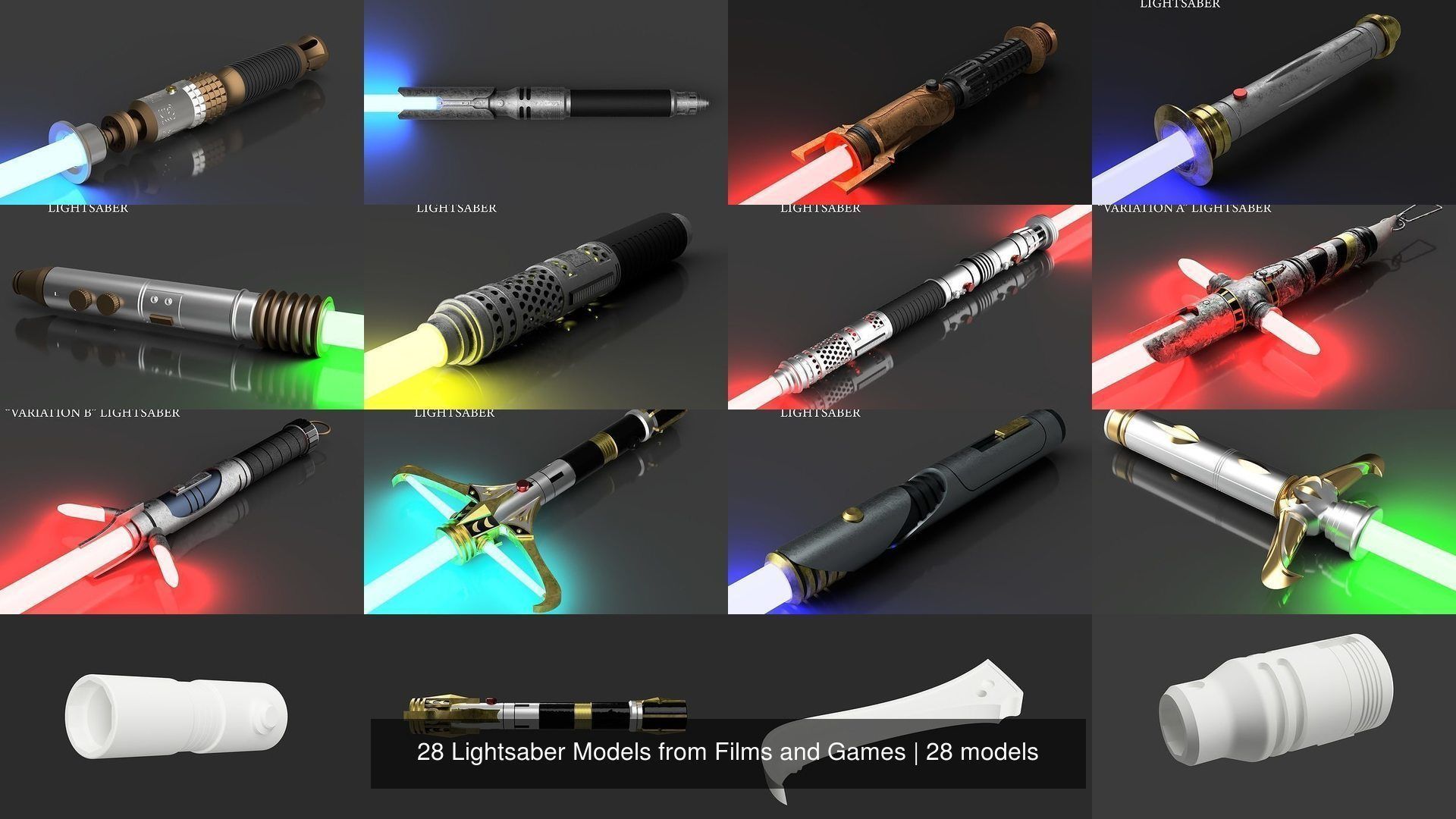 28 Lightsaber Models from Films and Games 3D Model Collection_29