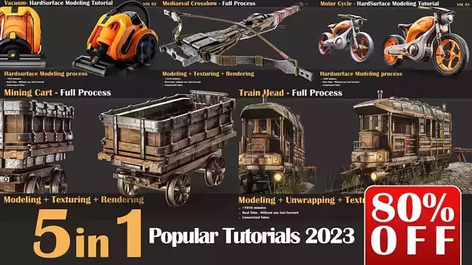 5 in 1 The Popular Tutorials 2024 3D model