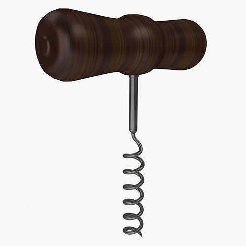 Corkscrew wood Low-poly 3D model