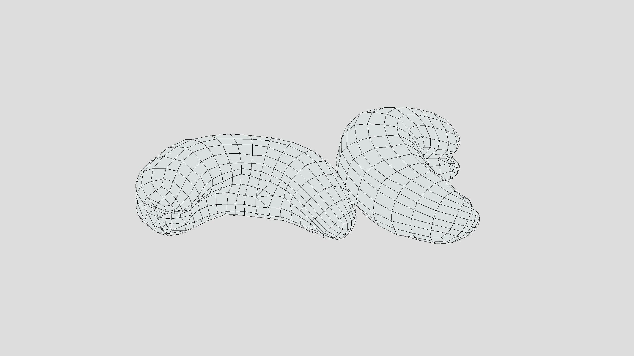 Cashew Low Poly  Low-poly 3D model_1