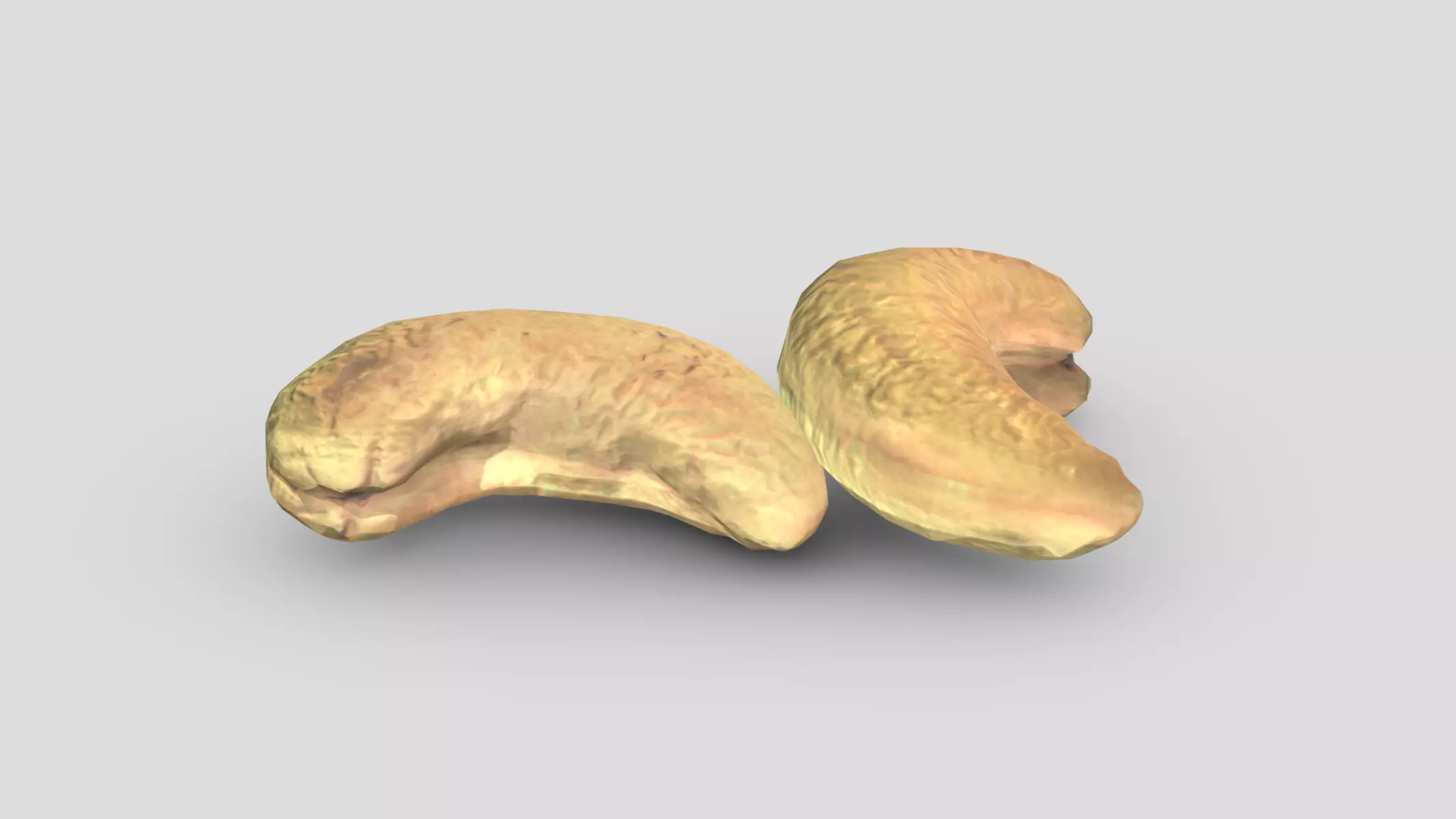 Cashew Low Poly  Low-poly 3D model_0