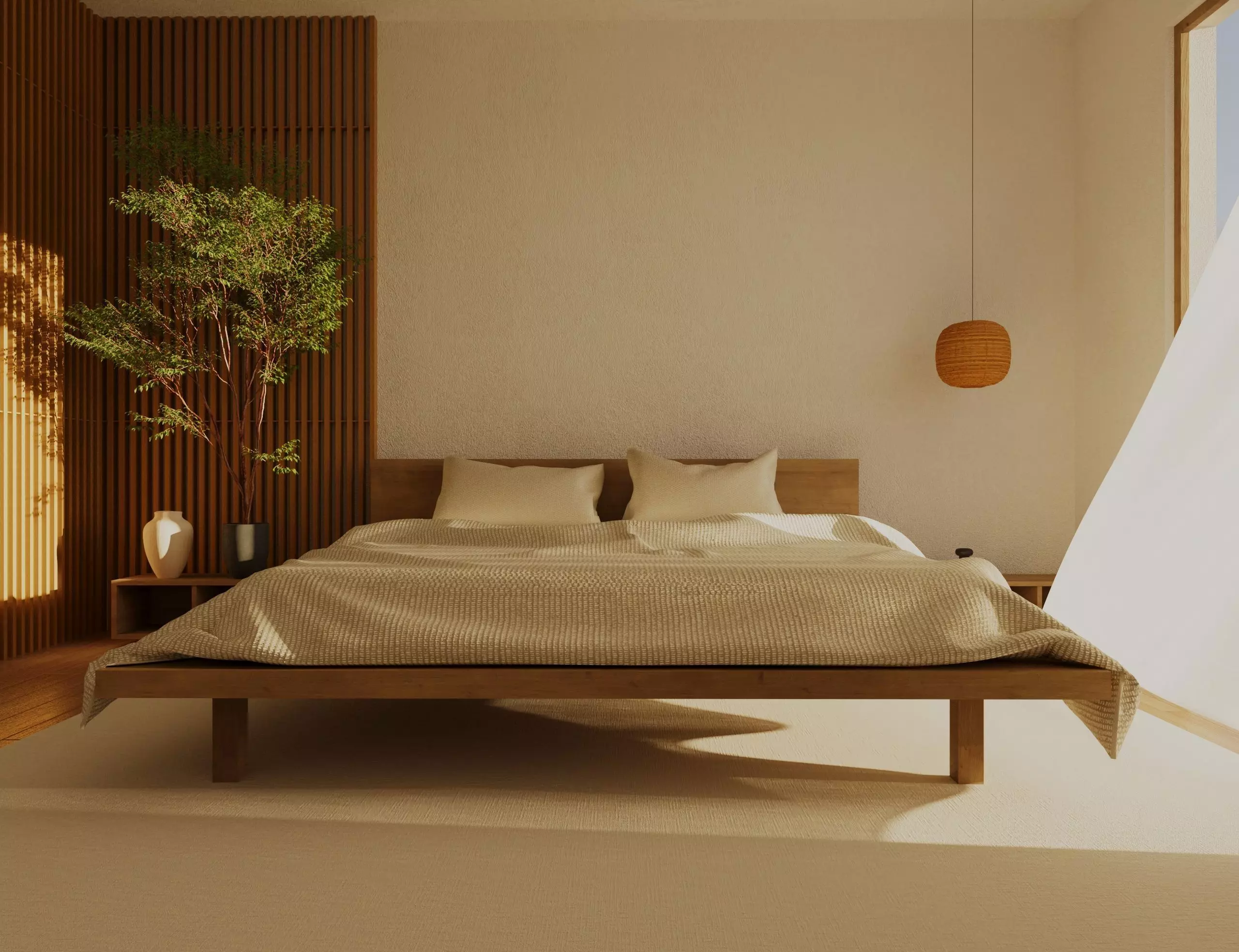 bedroom design Low-poly 3D model_0