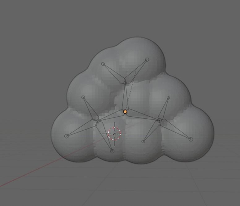 rigged cartoon clouds Low-poly 3D model_3