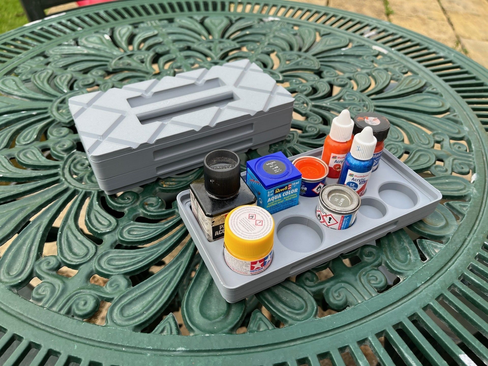 Paint Brush Holder and Mixing Tray 3D print model_5