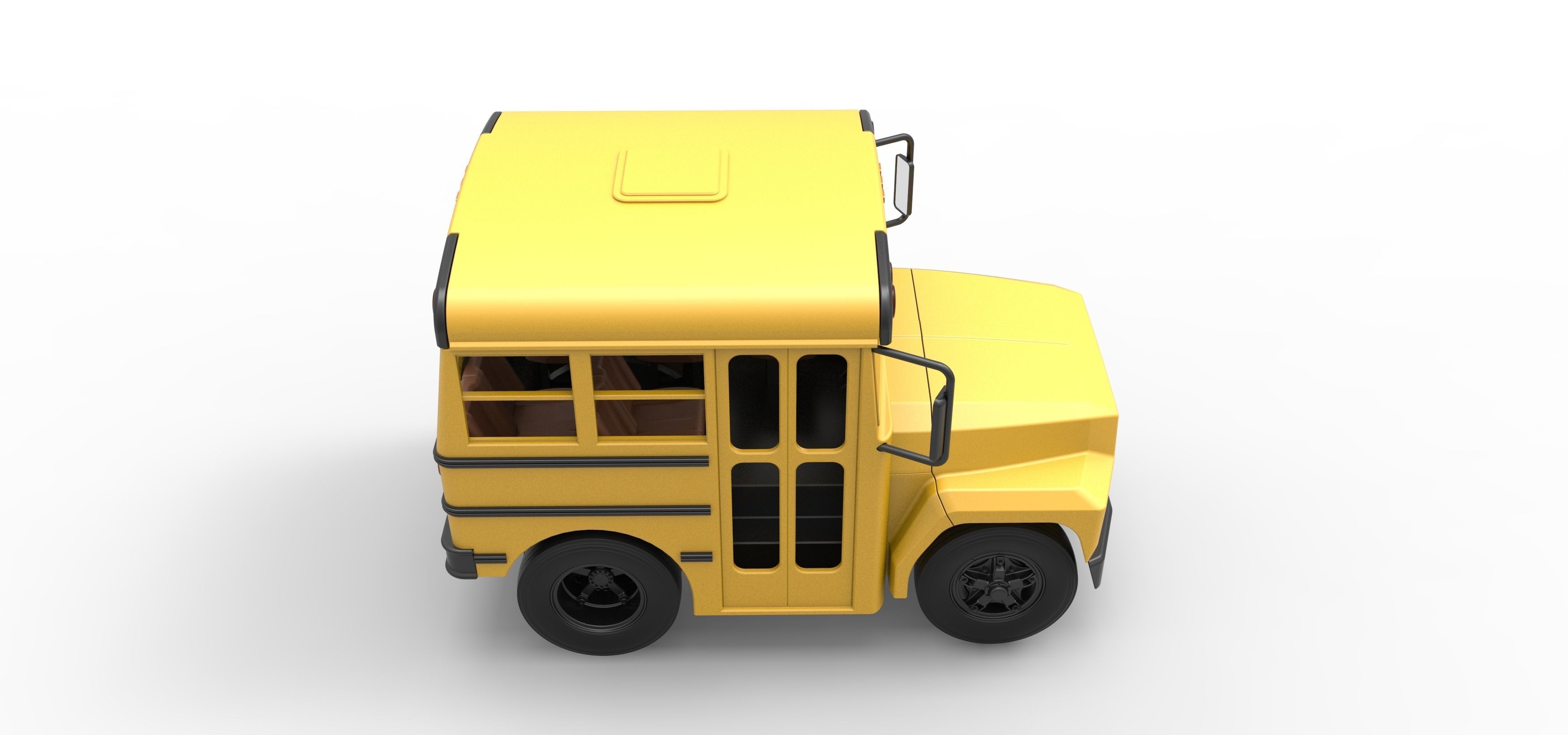 Fun short School bus Scale 1 to 25 3D print model_20