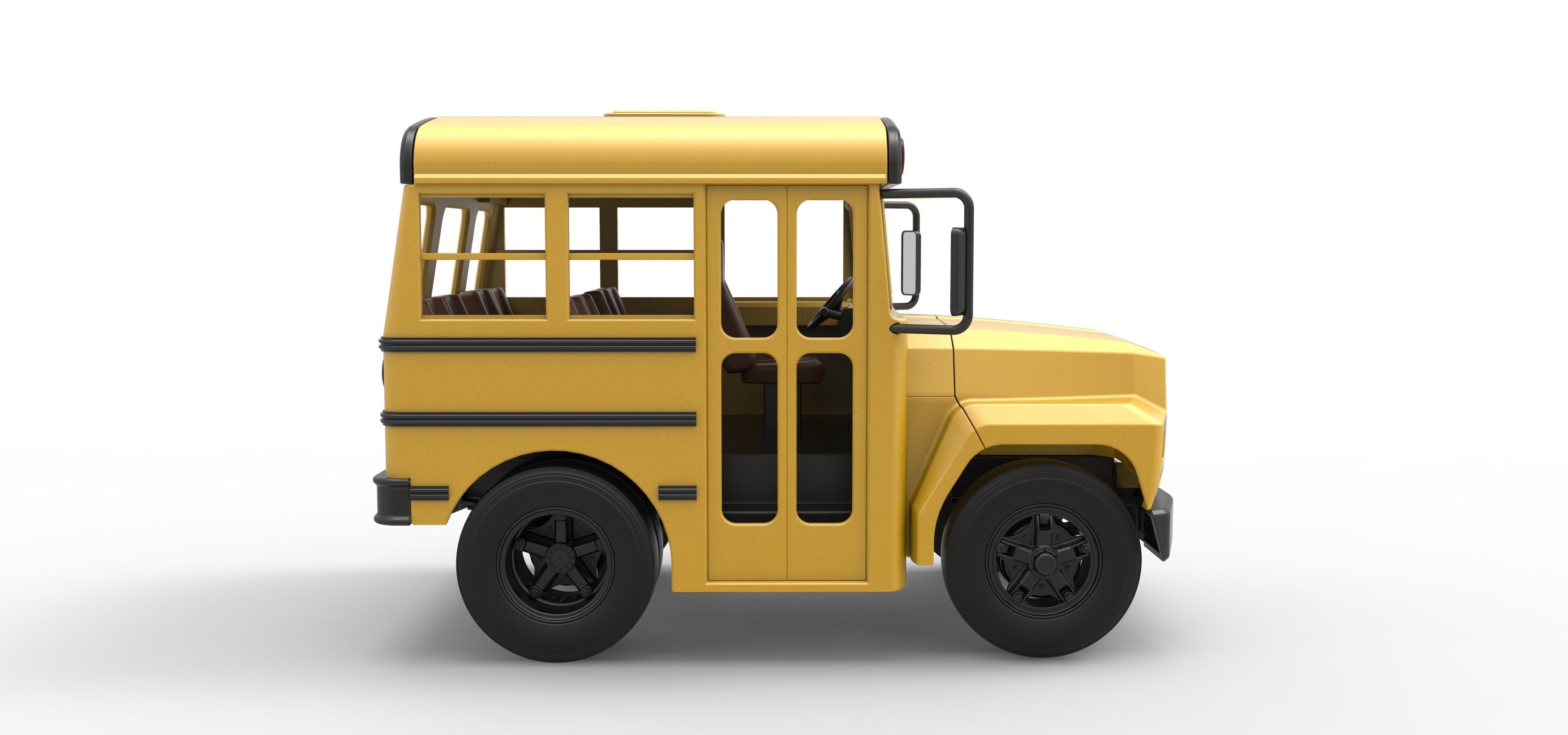 Fun short School bus Scale 1 to 25 3D print model_19