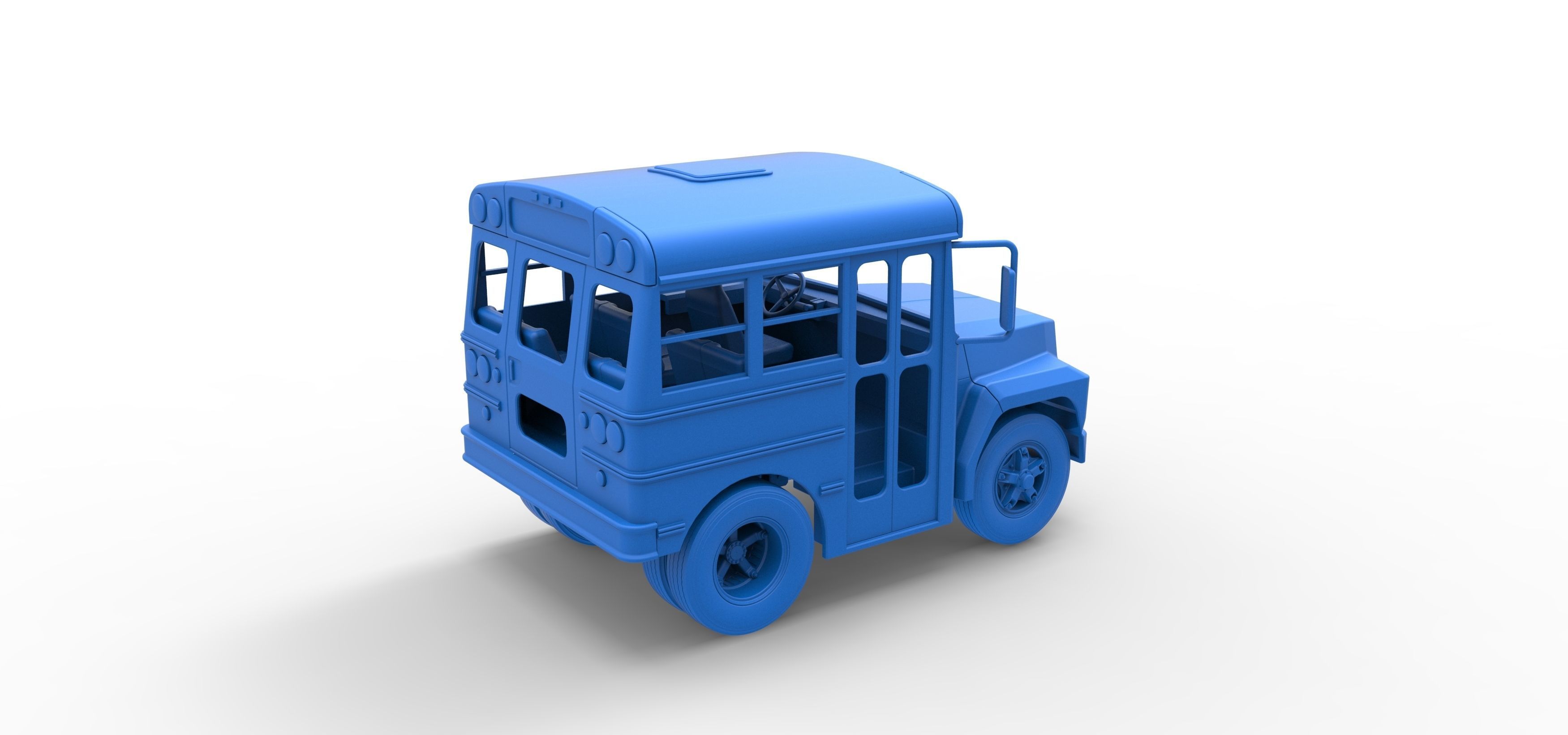 Fun short School bus Scale 1 to 25 3D print model_40