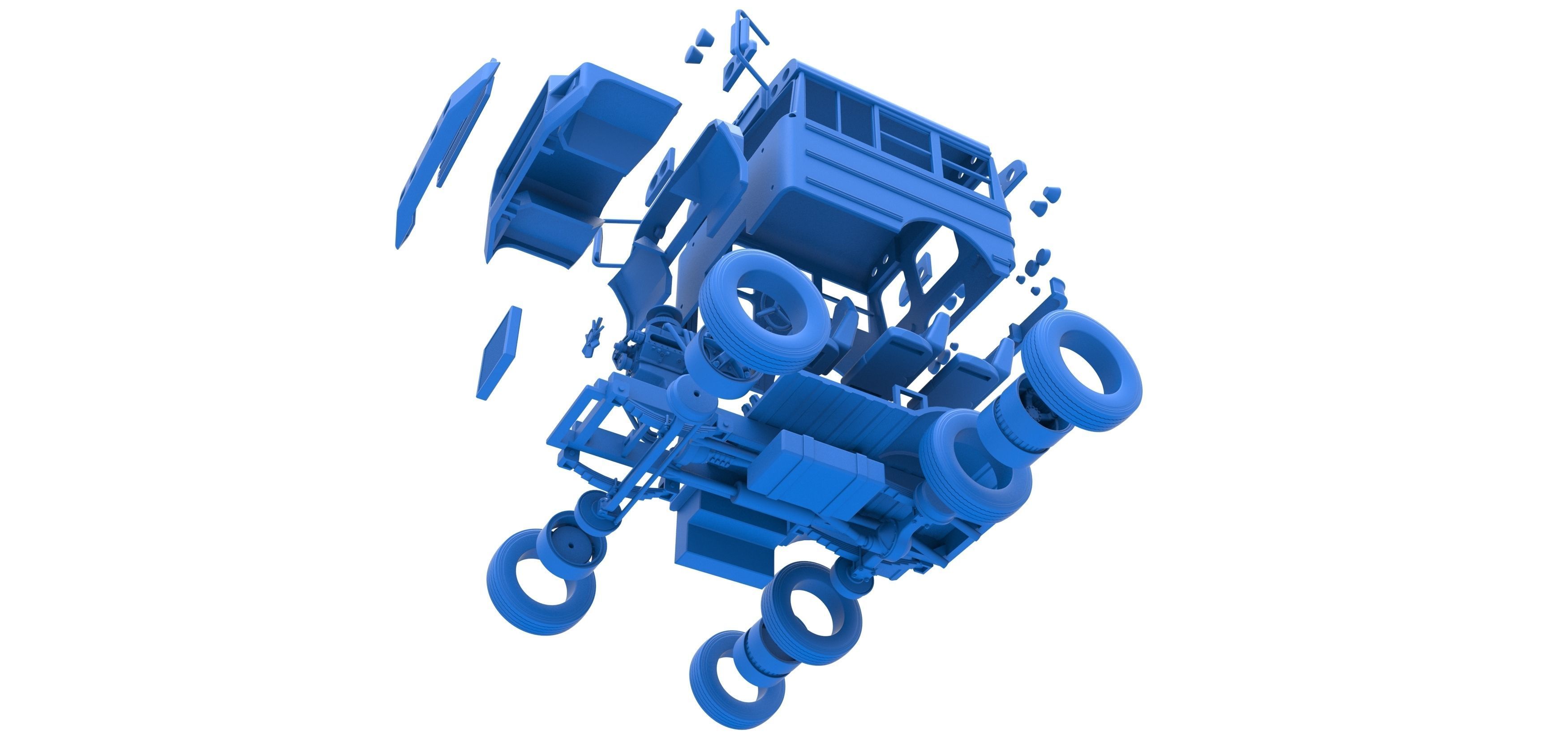 Fun short School bus Scale 1 to 25 3D print model_47