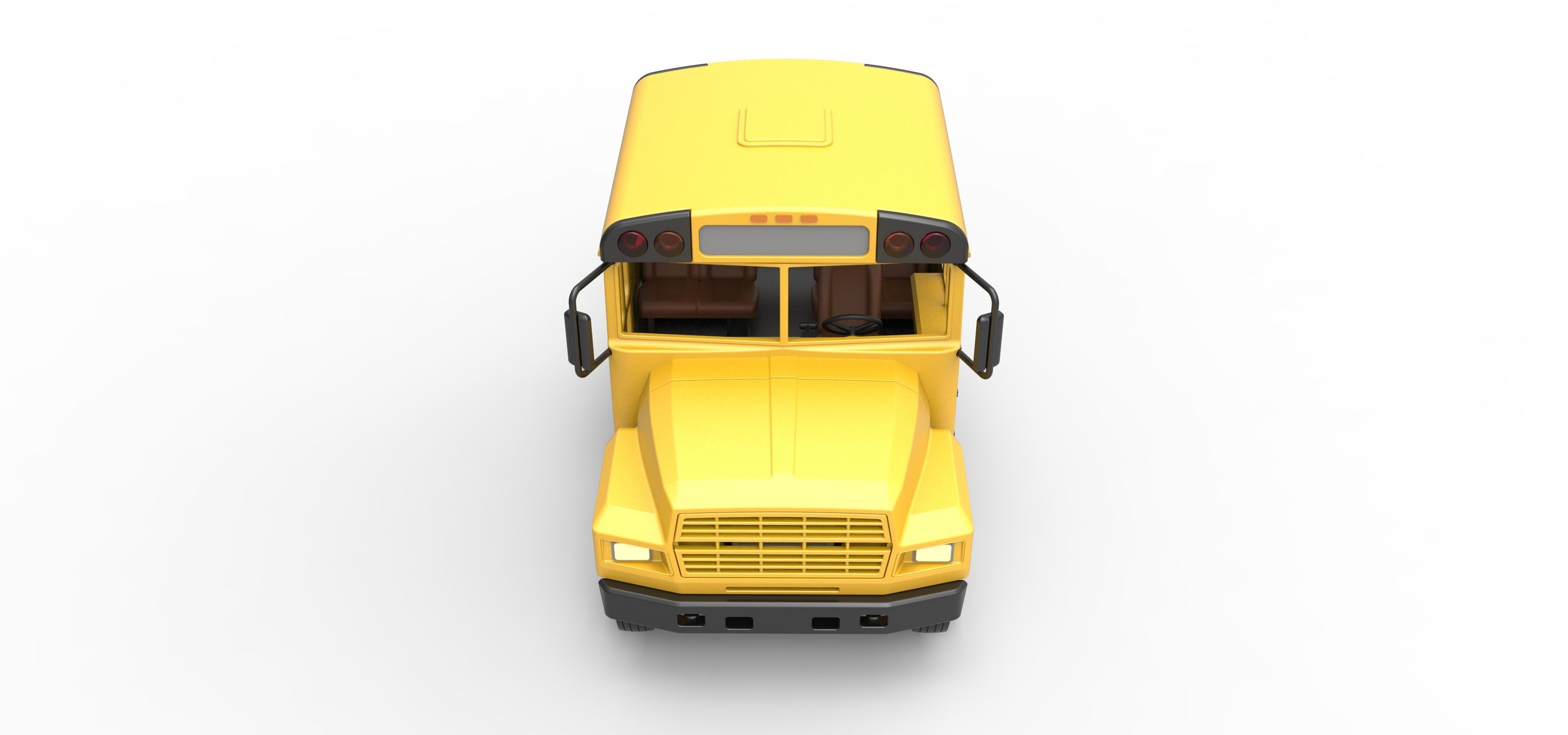 Fun short School bus Scale 1 to 25 3D print model_7