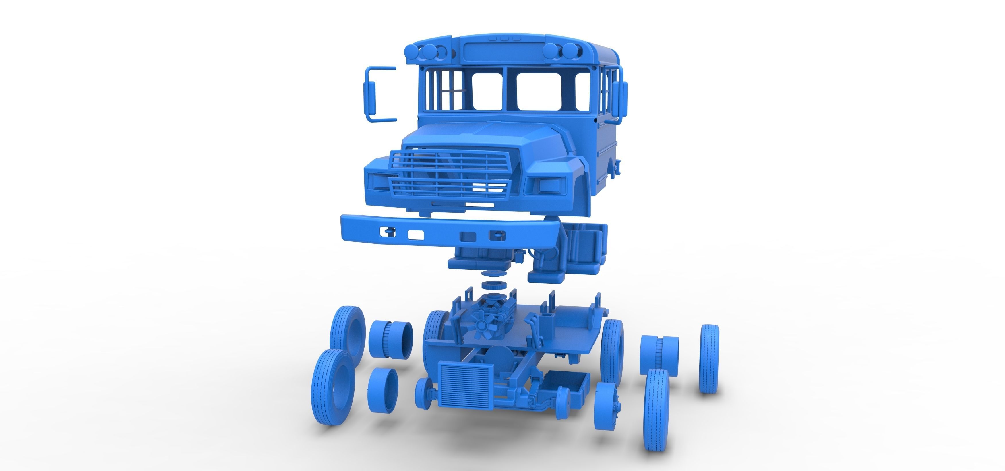 Fun short School bus Scale 1 to 25 3D print model_48