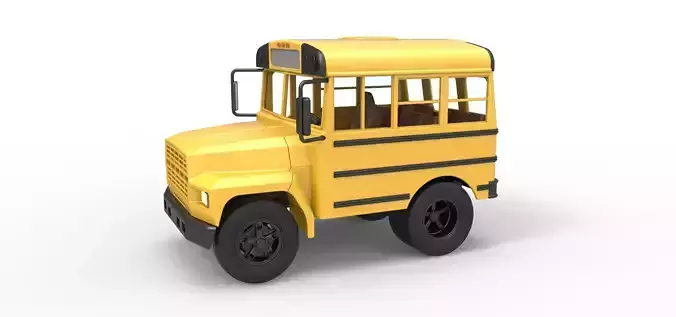 Fun short School bus Scale 1 to 25 3D print model