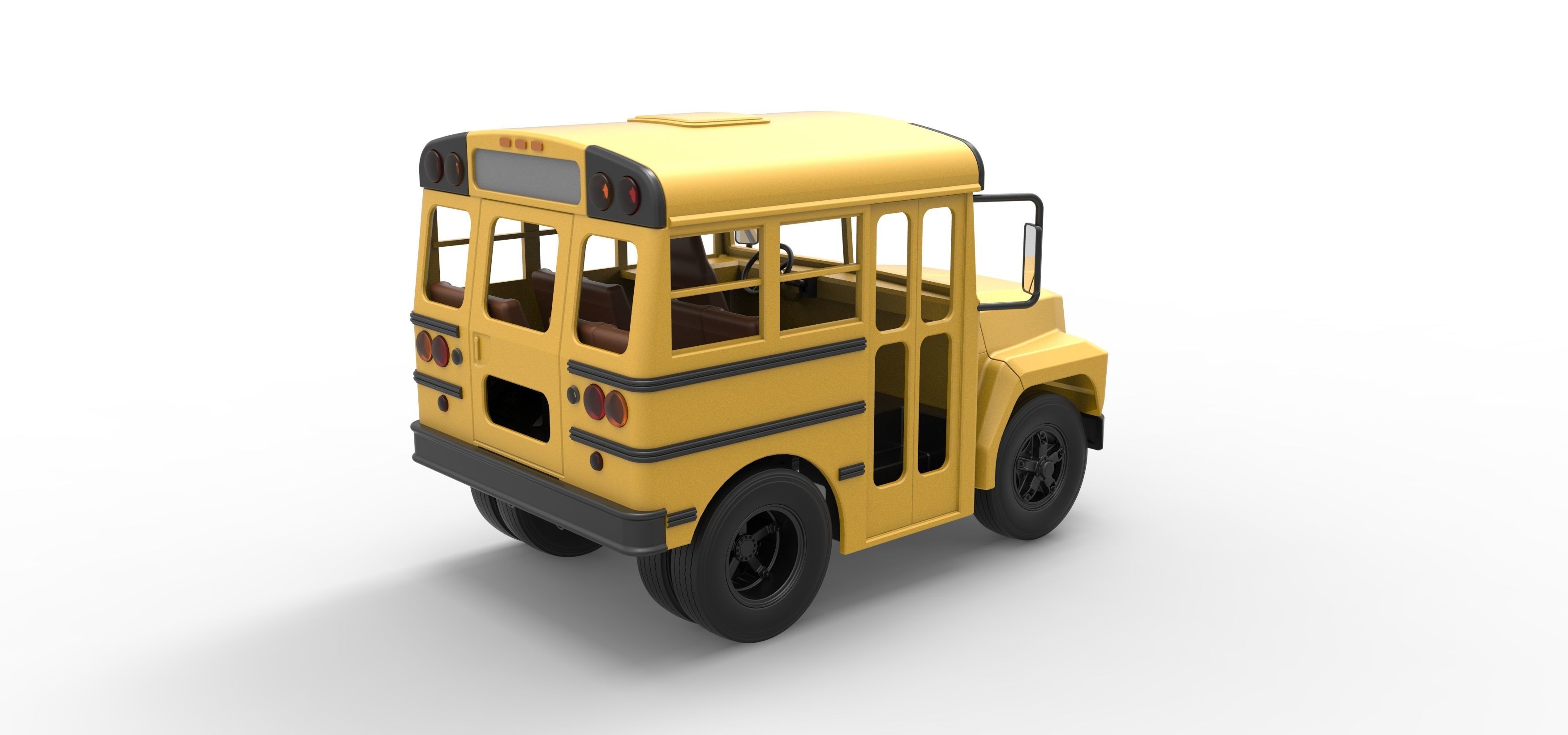 Fun short School bus Scale 1 to 25 3D print model_18