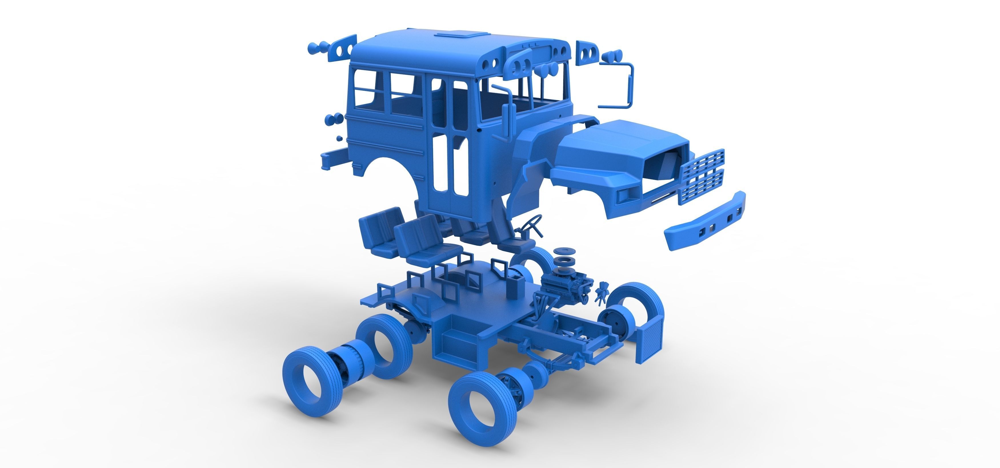 Fun short School bus Scale 1 to 25 3D print model_55