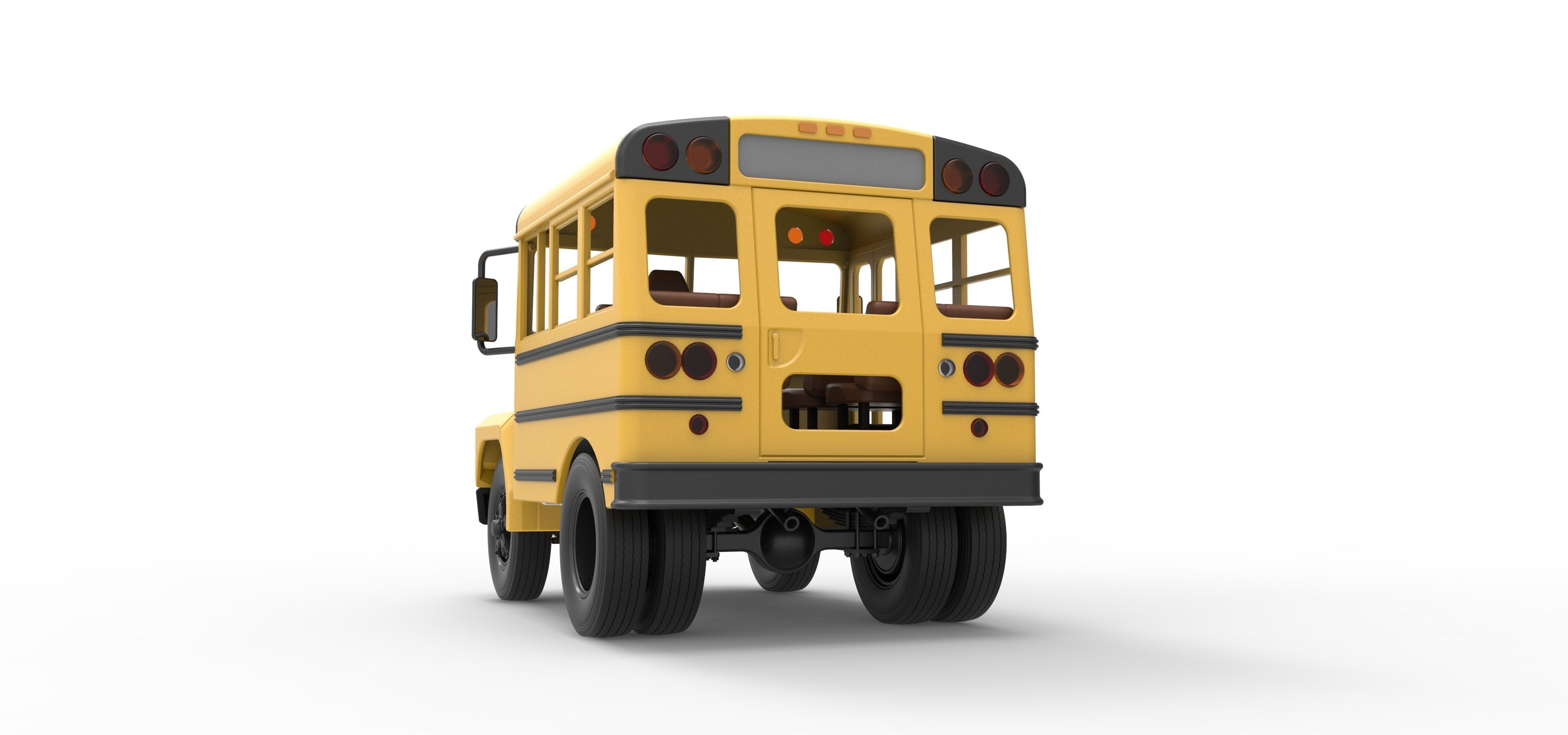 Fun short School bus Scale 1 to 25 3D print model_15
