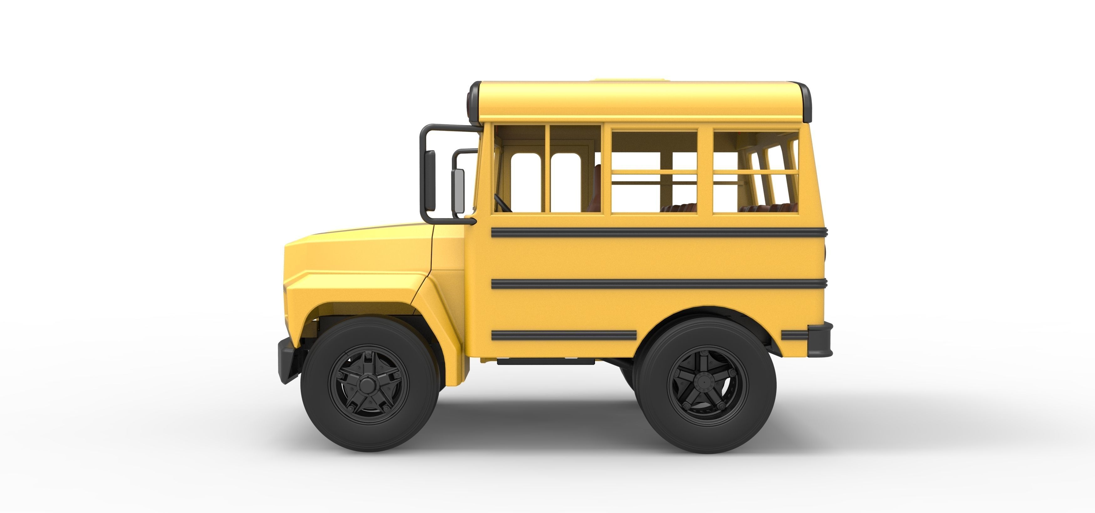 Fun short School bus Scale 1 to 25 3D print model_9