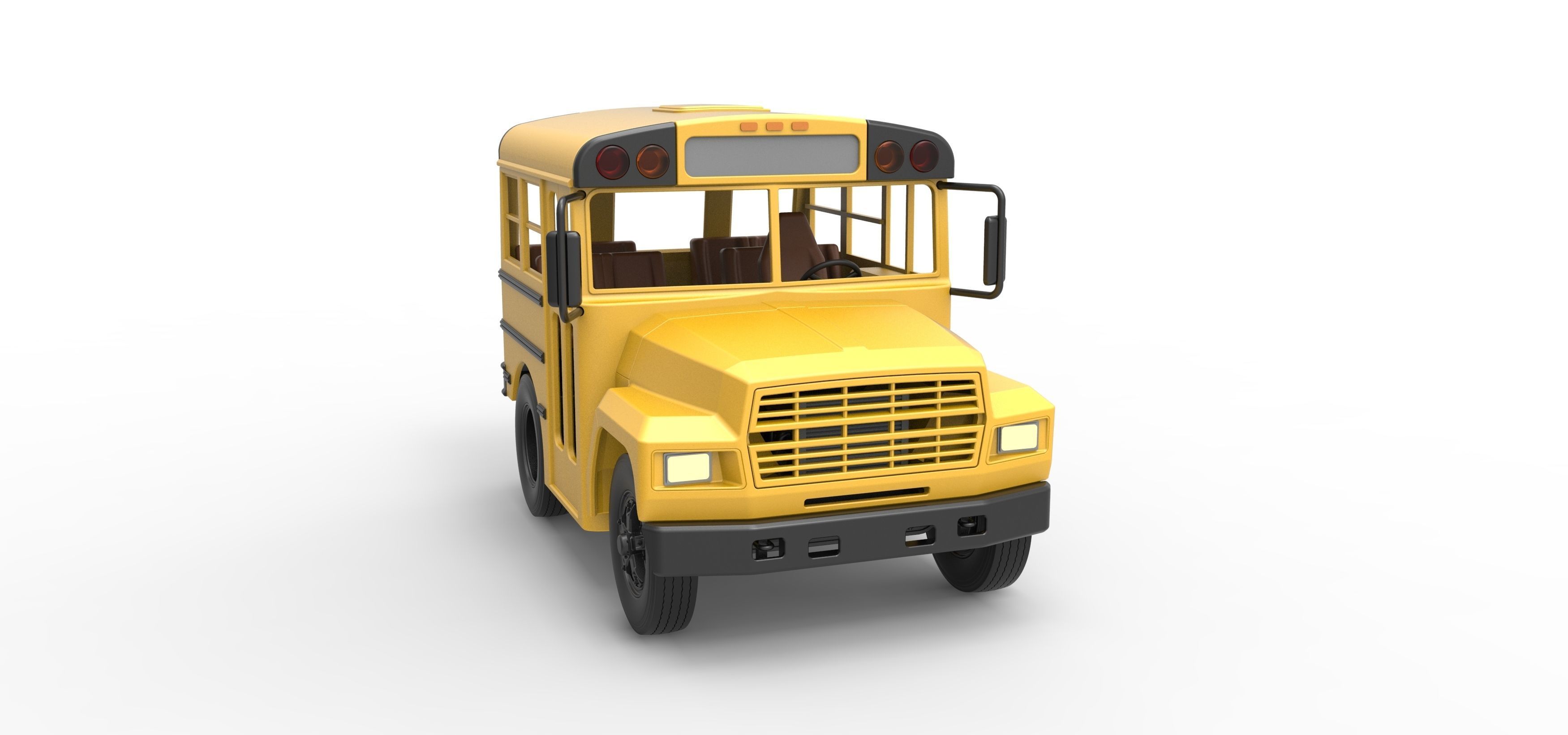 Fun short School bus Scale 1 to 25 3D print model_22