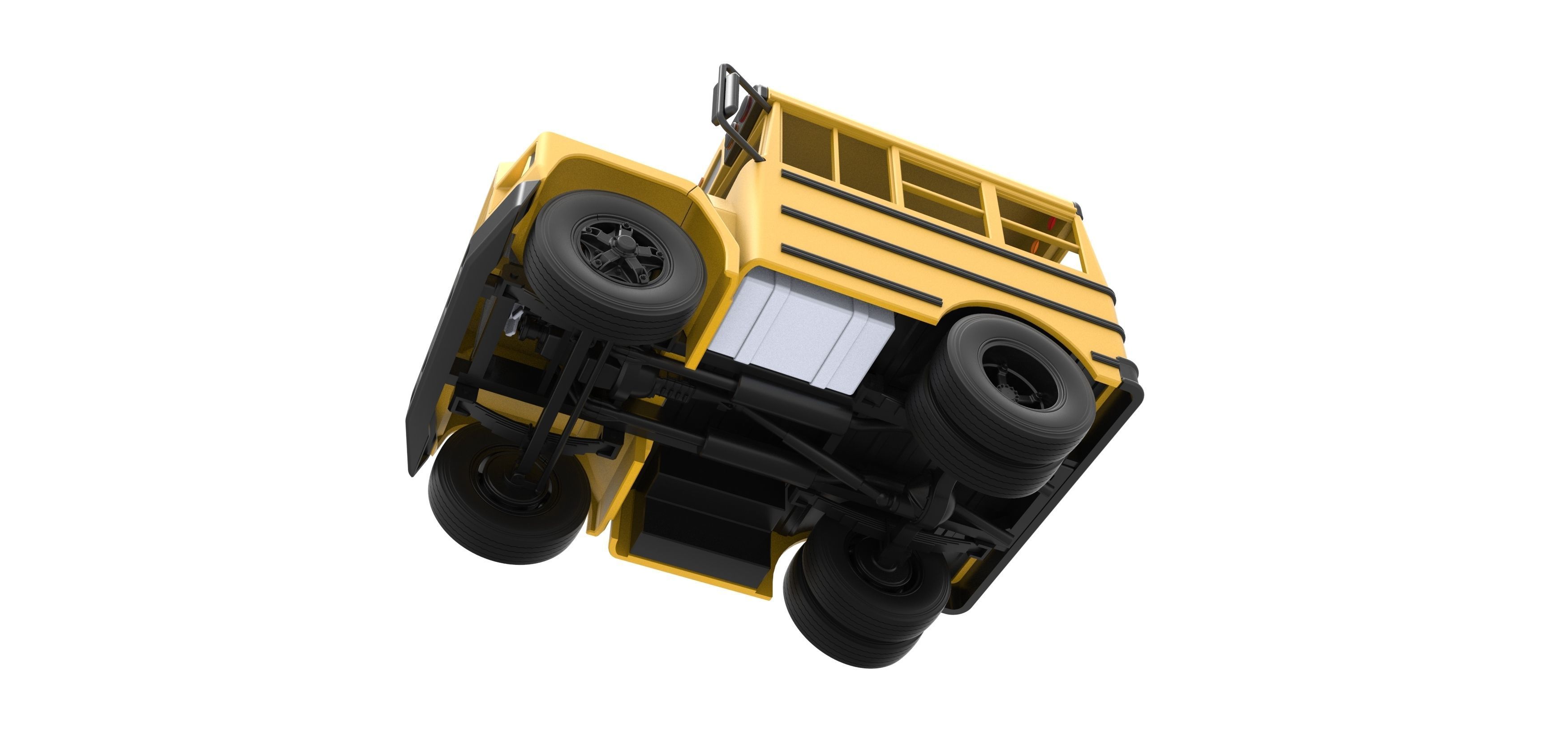 Fun short School bus Scale 1 to 25 3D print model_3