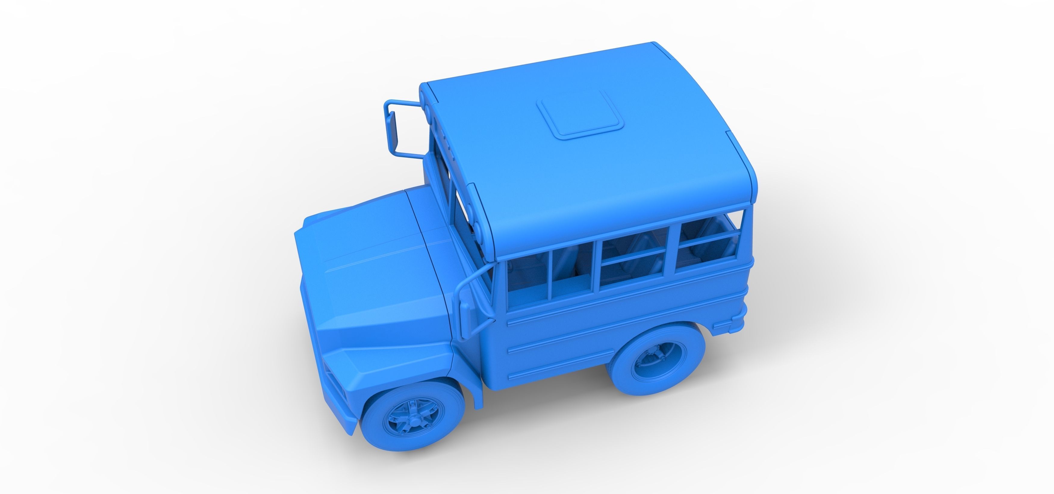 Fun short School bus Scale 1 to 25 3D print model_26
