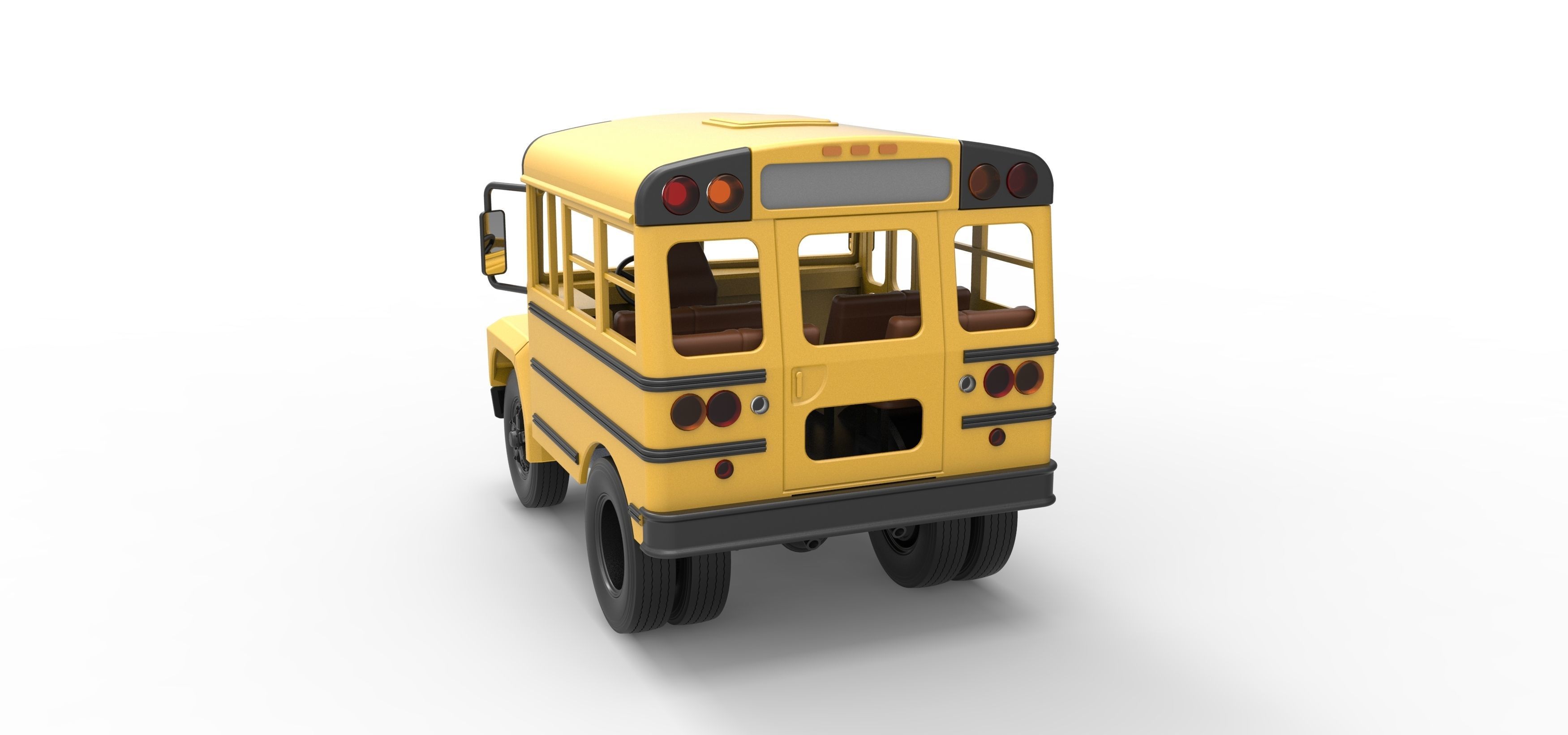 Fun short School bus Scale 1 to 25 3D print model_14