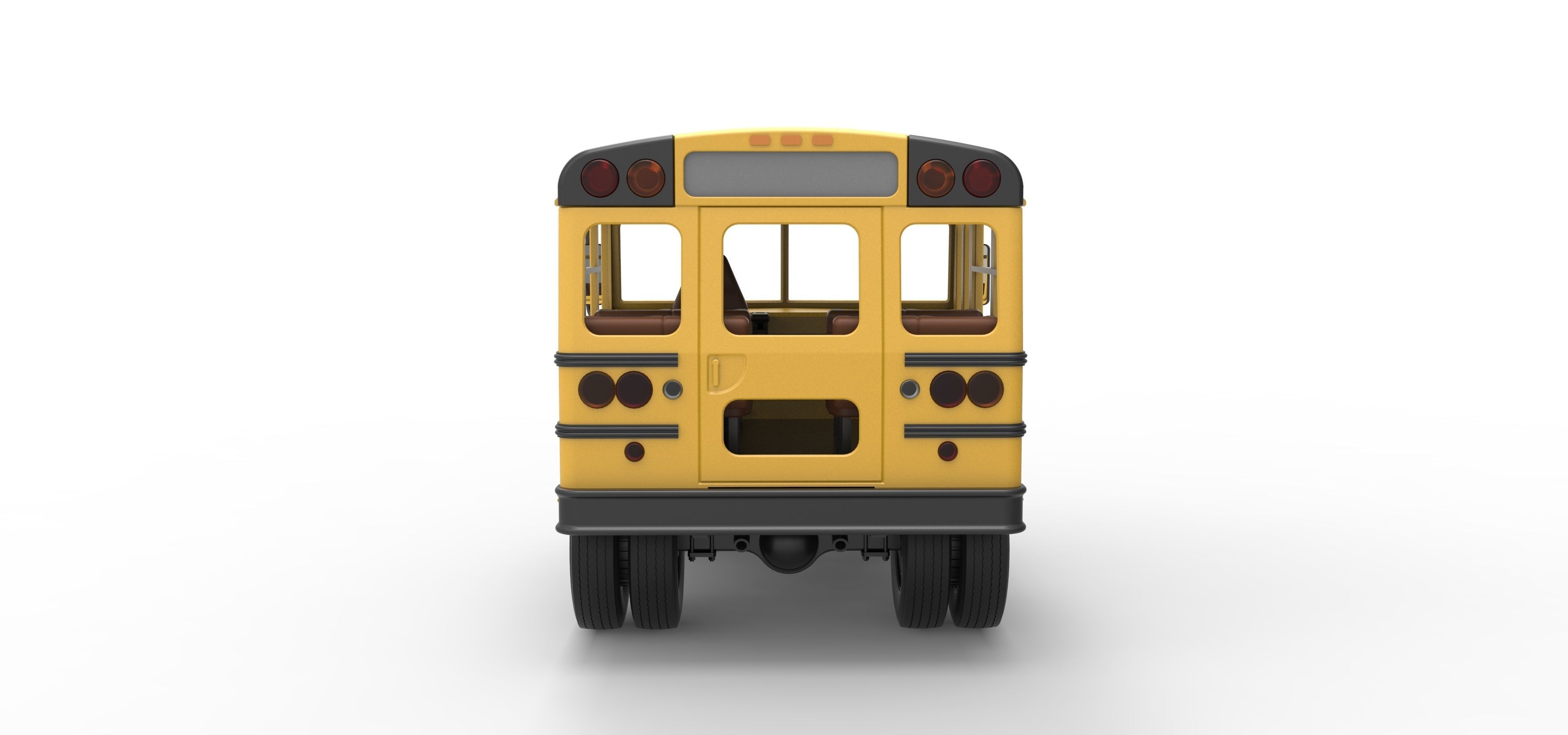 Fun short School bus Scale 1 to 25 3D print model_16