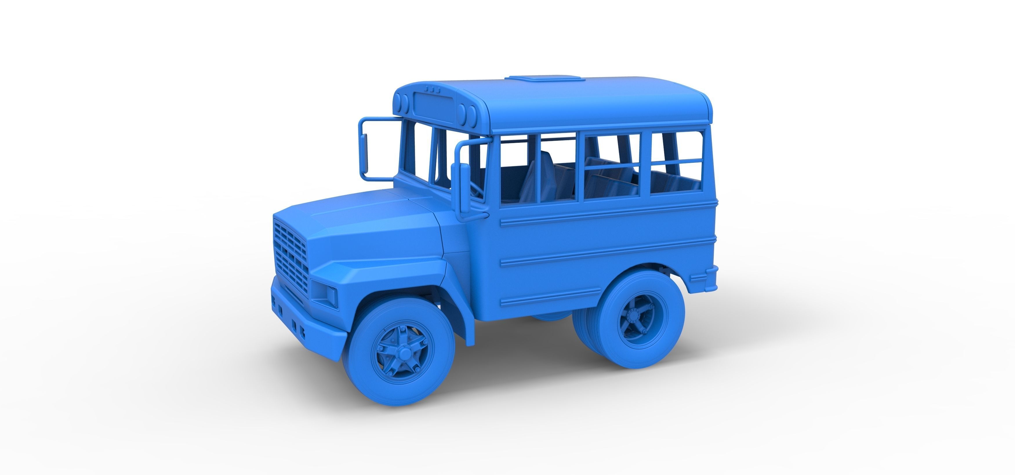 Fun short School bus Scale 1 to 25 3D print model_23