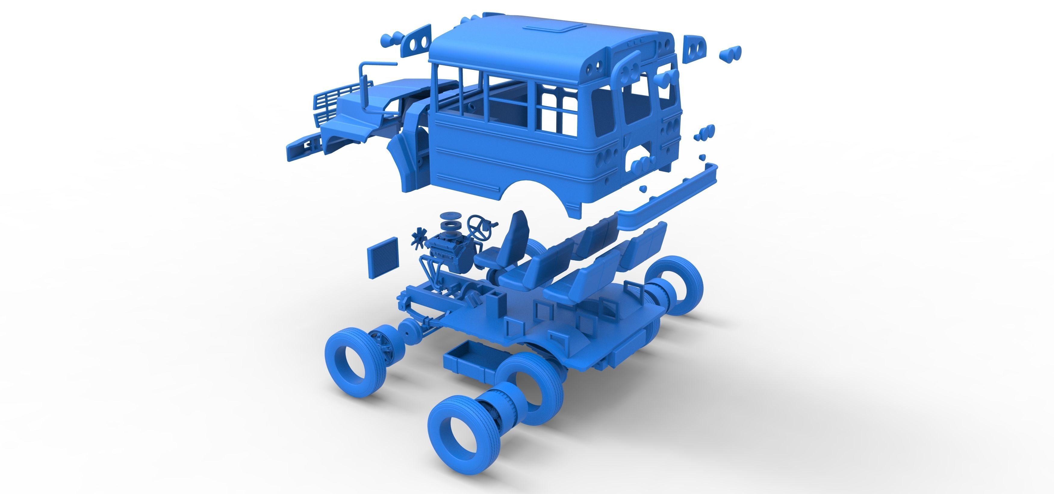 Fun short School bus Scale 1 to 25 3D print model_51