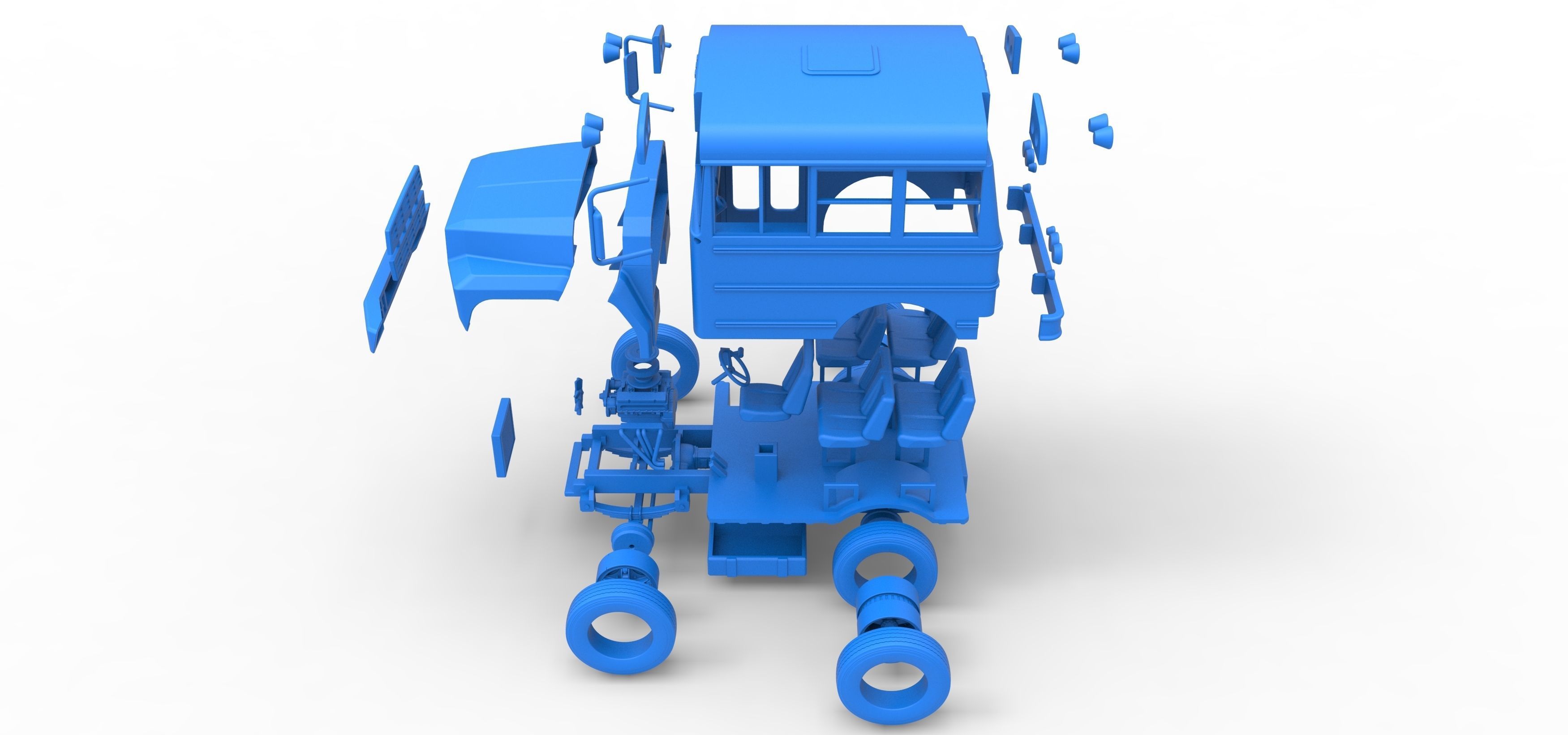 Fun short School bus Scale 1 to 25 3D print model_50