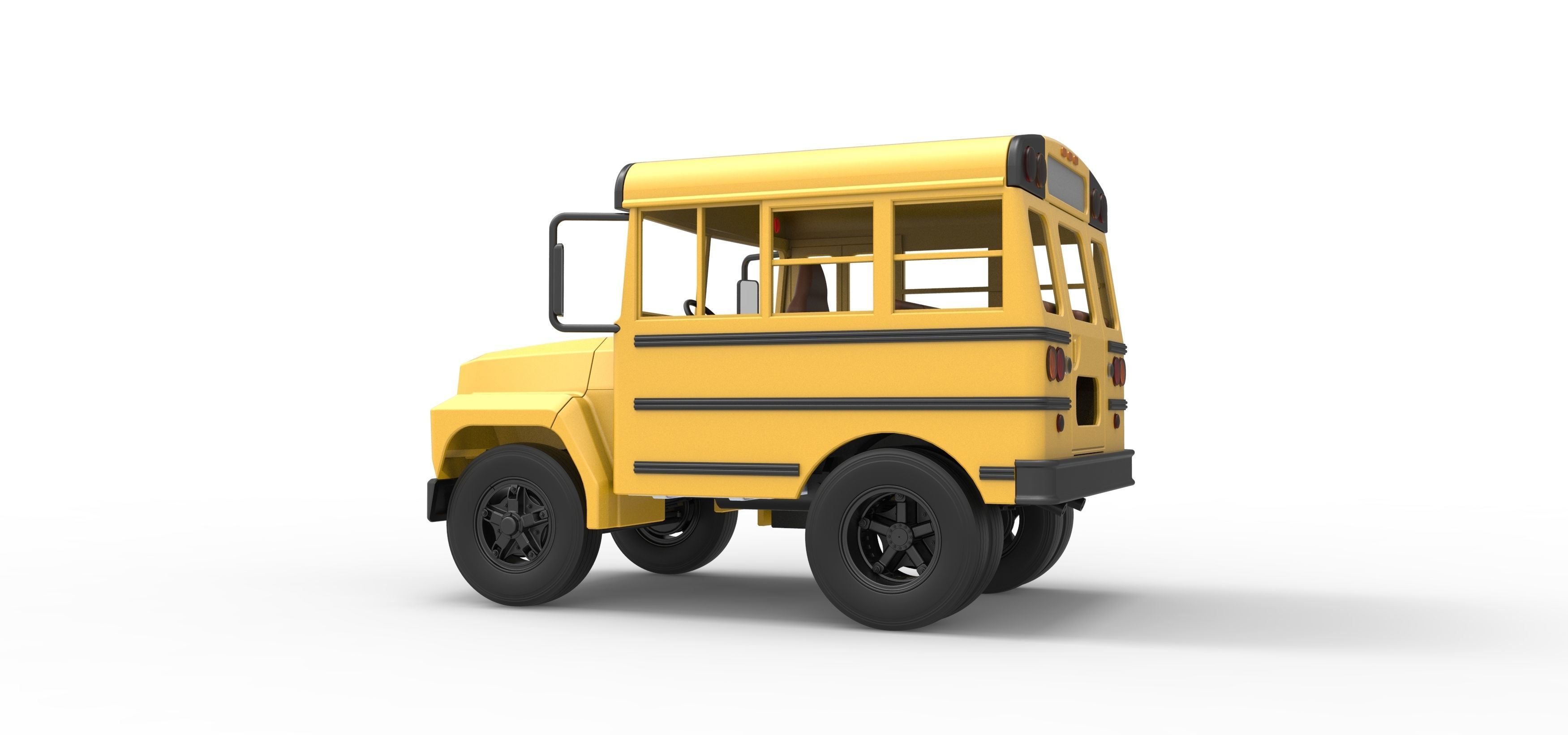 Fun short School bus Scale 1 to 25 3D print model_13