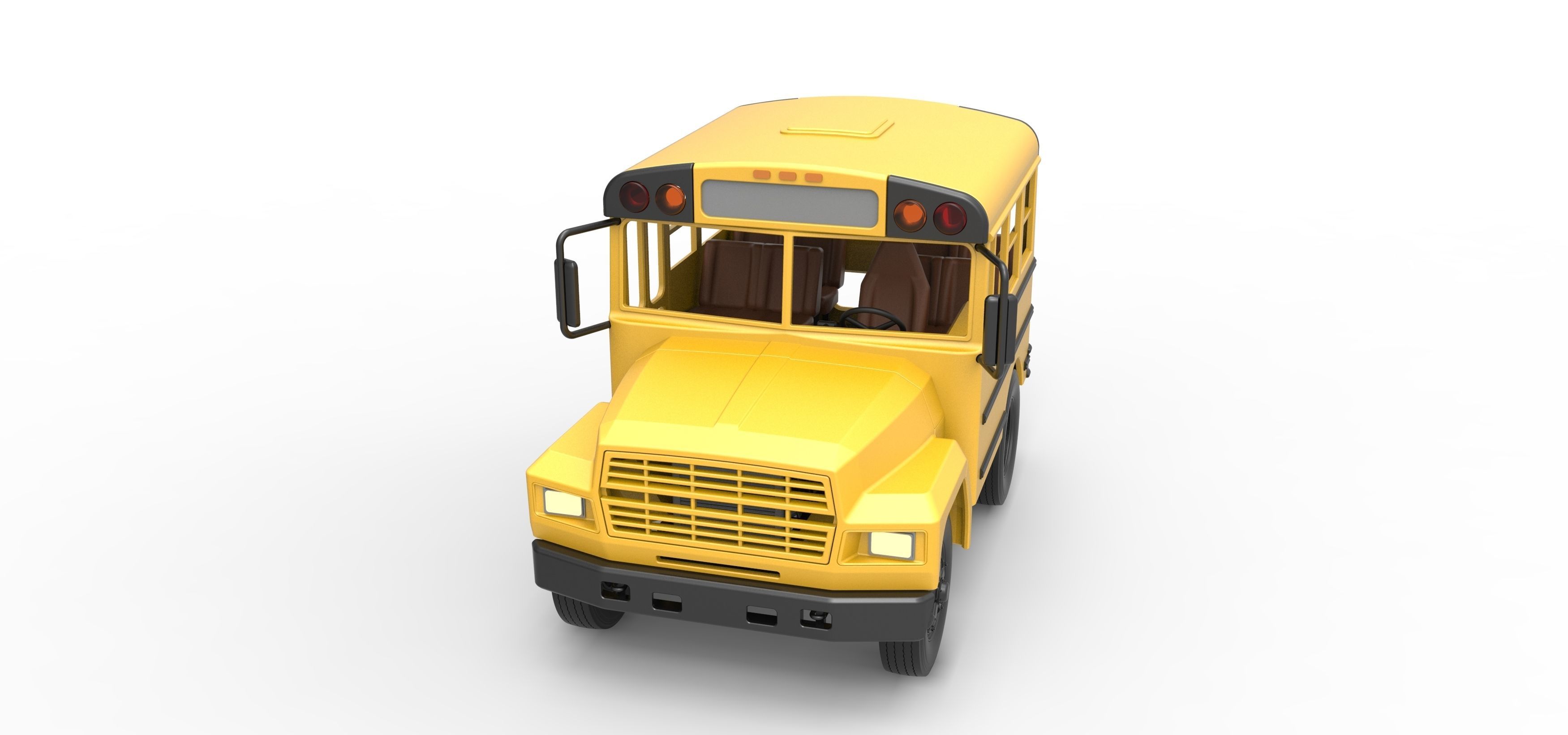 Fun short School bus Scale 1 to 25 3D print model_5