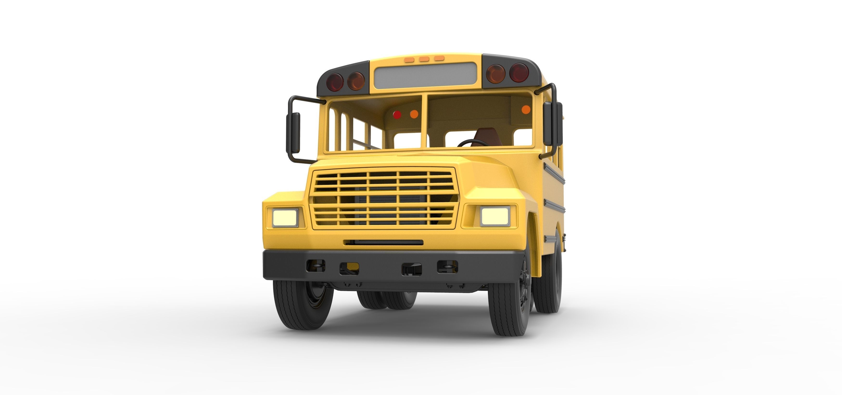 Fun short School bus Scale 1 to 25 3D print model_6
