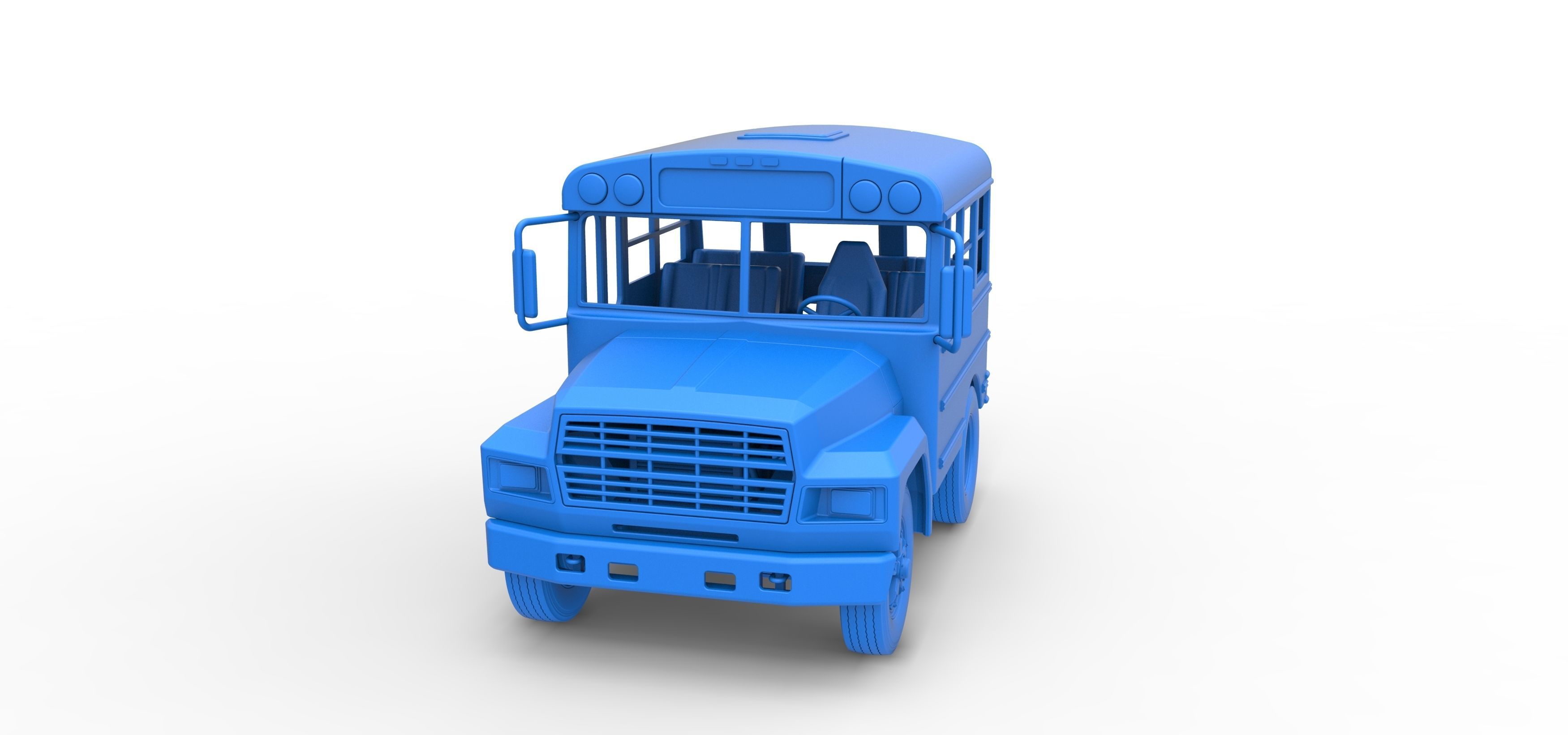 Fun short School bus Scale 1 to 25 3D print model_27