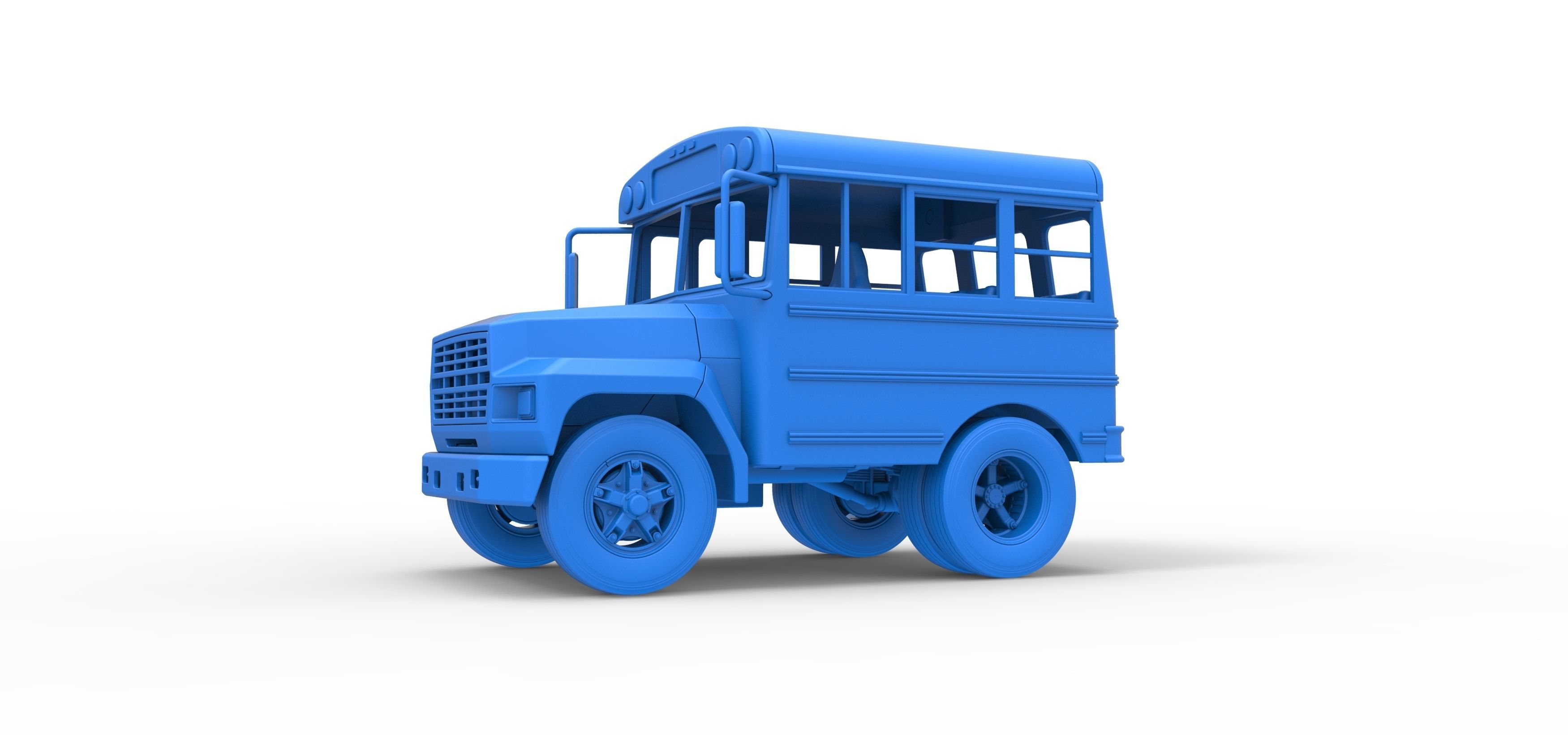 Fun short School bus Scale 1 to 25 3D print model_24