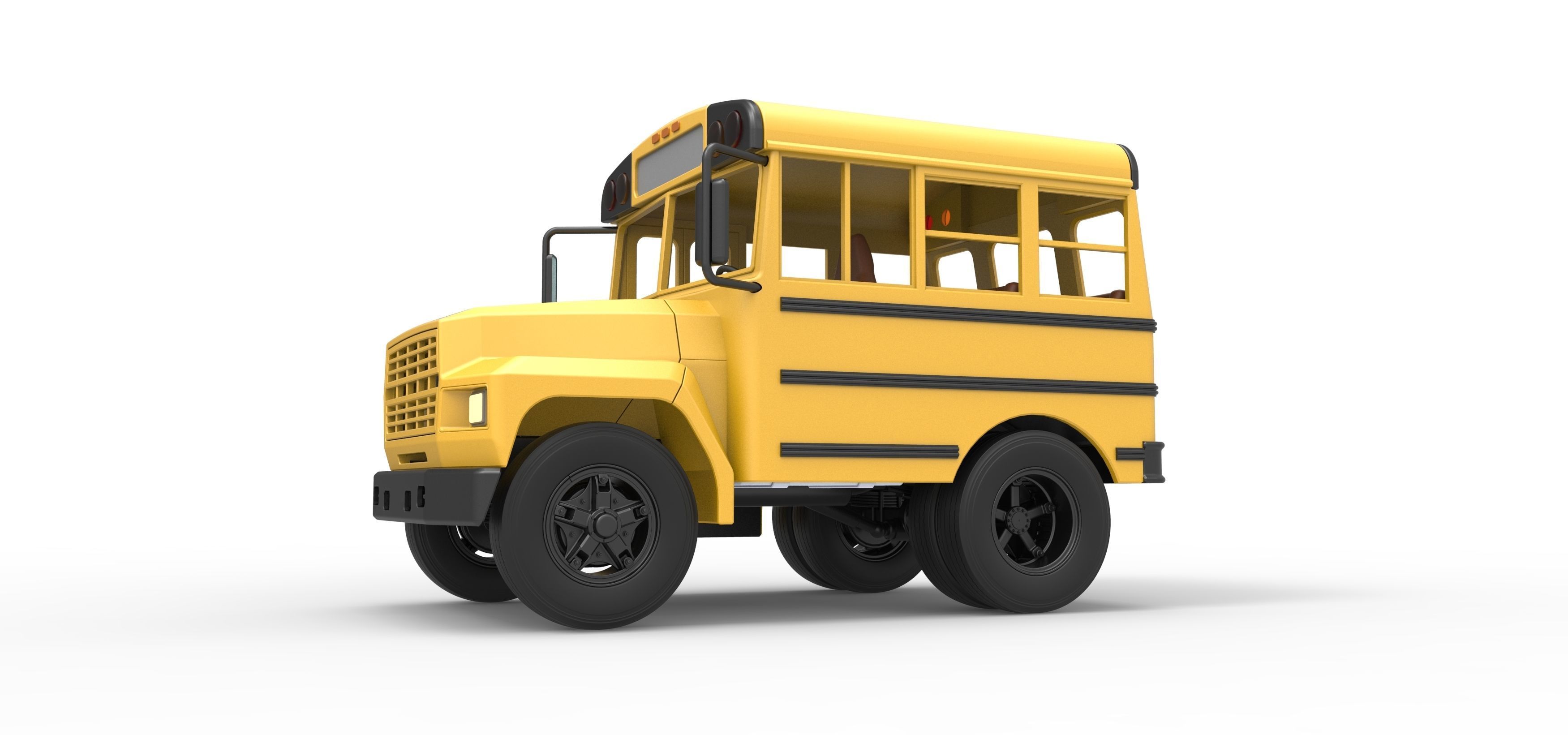 Fun short School bus Scale 1 to 25 3D print model_2