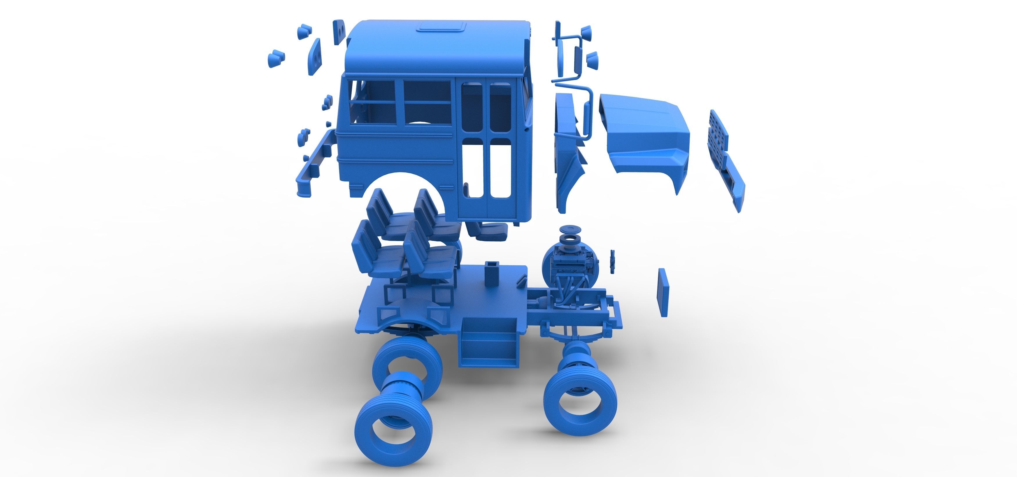 Fun short School bus Scale 1 to 25 3D print model_54