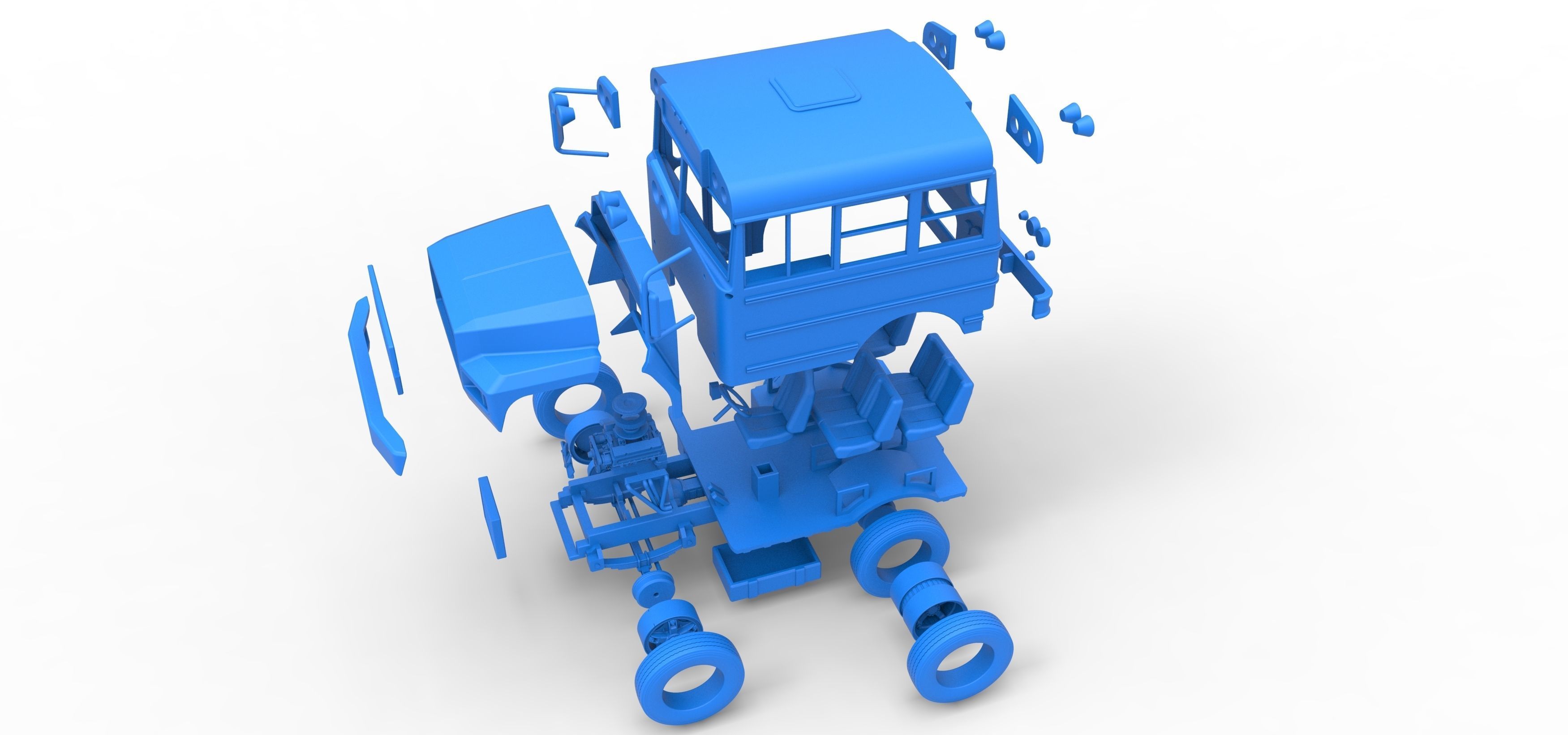 Fun short School bus Scale 1 to 25 3D print model_46