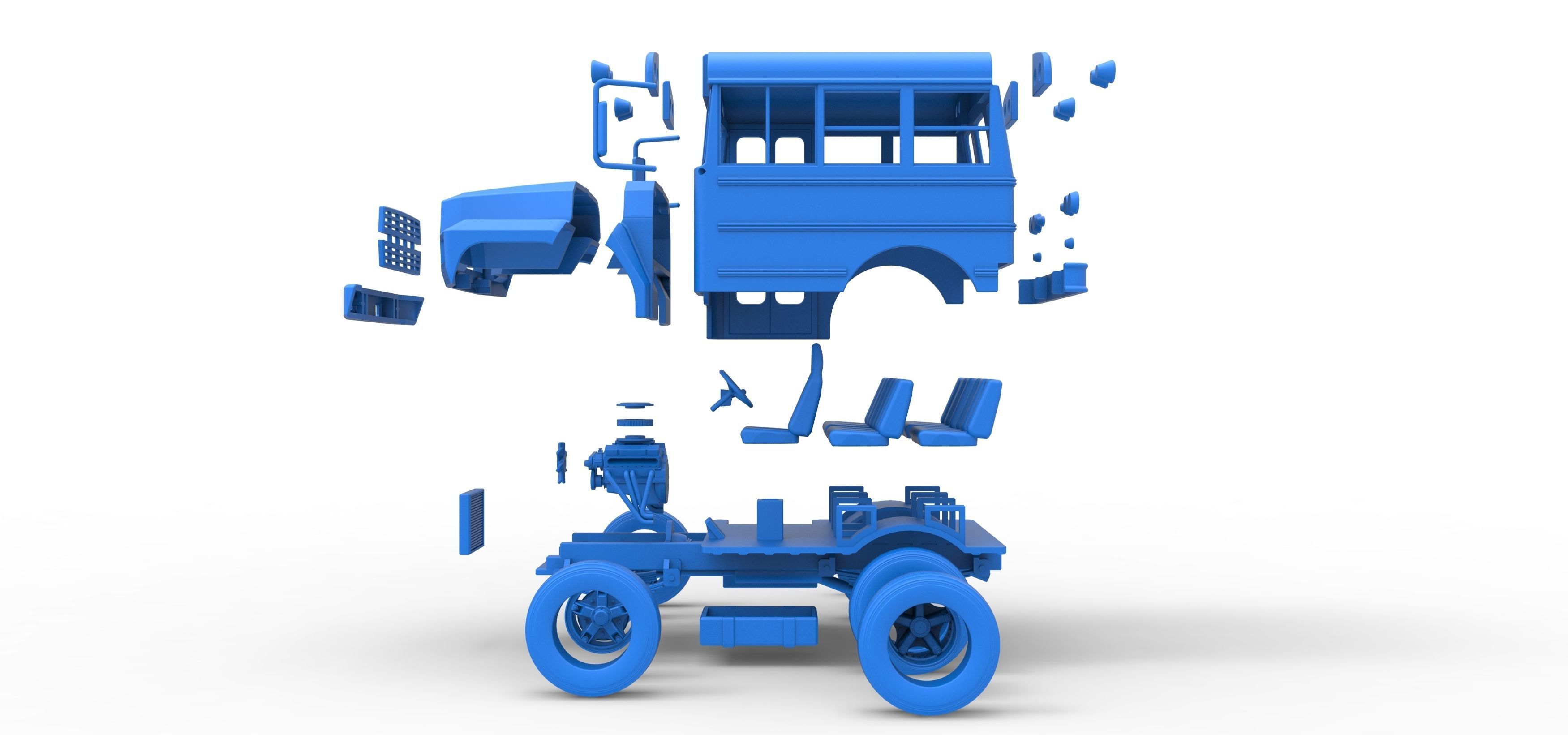 Fun short School bus Scale 1 to 25 3D print model_49