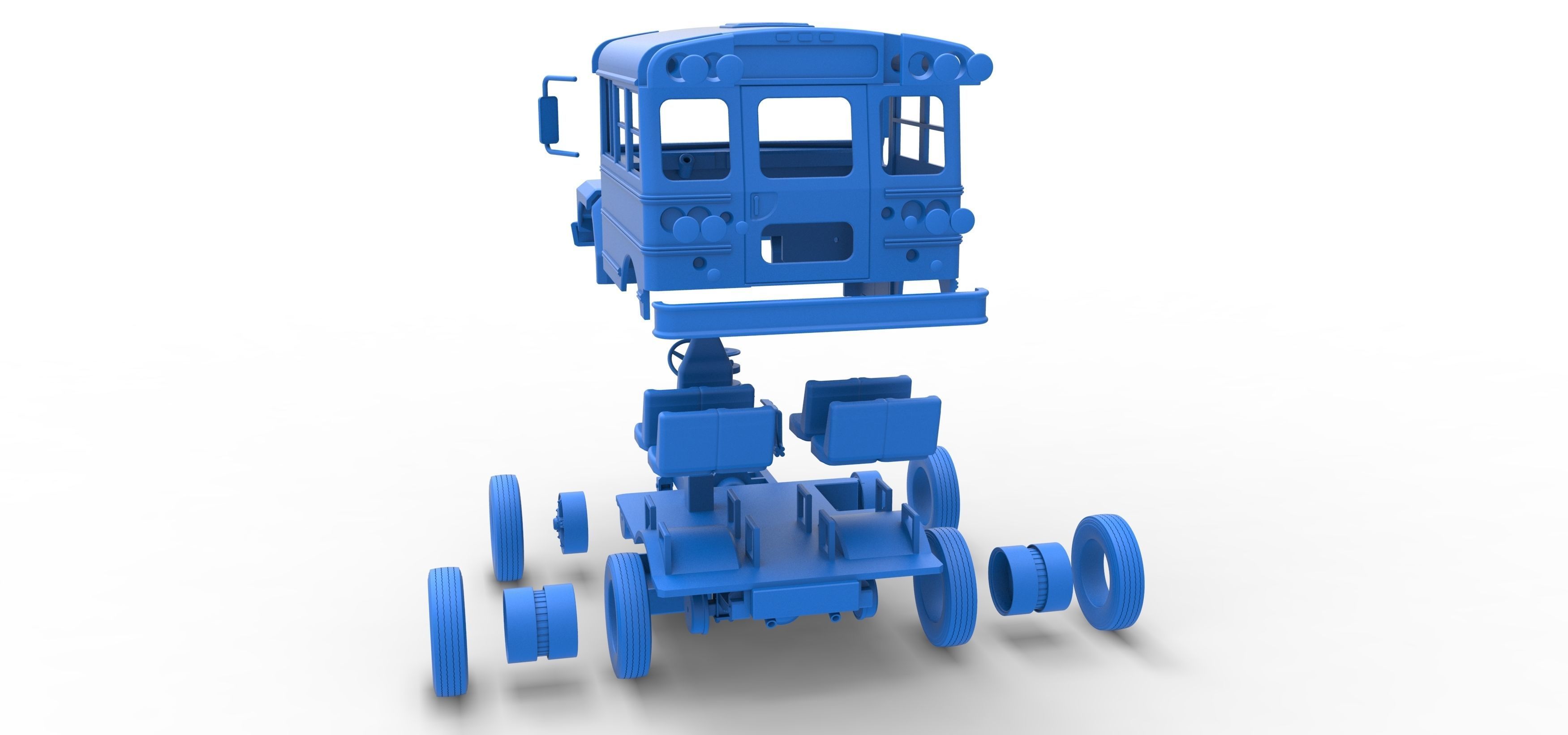 Fun short School bus Scale 1 to 25 3D print model_52