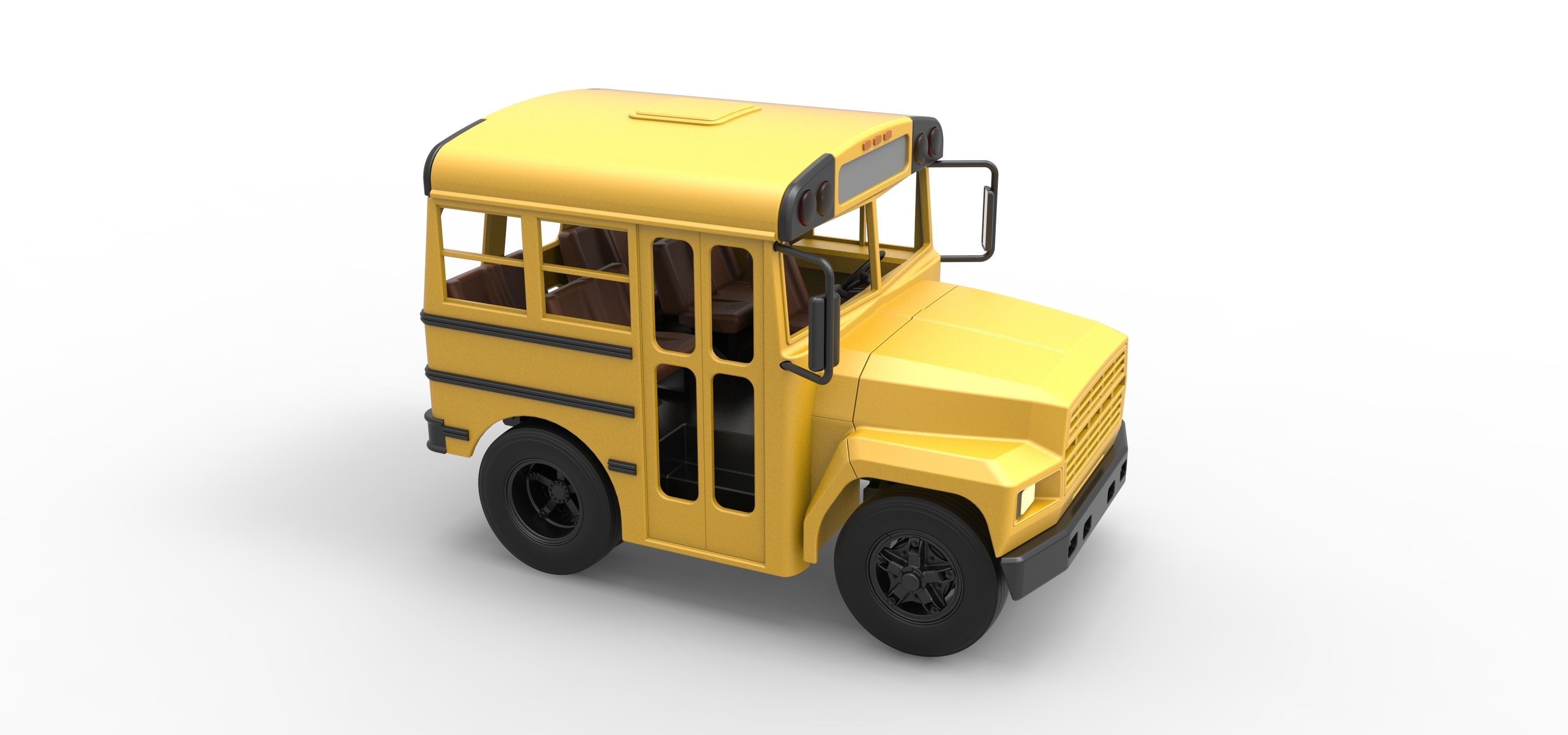 Fun short School bus Scale 1 to 25 3D print model_21