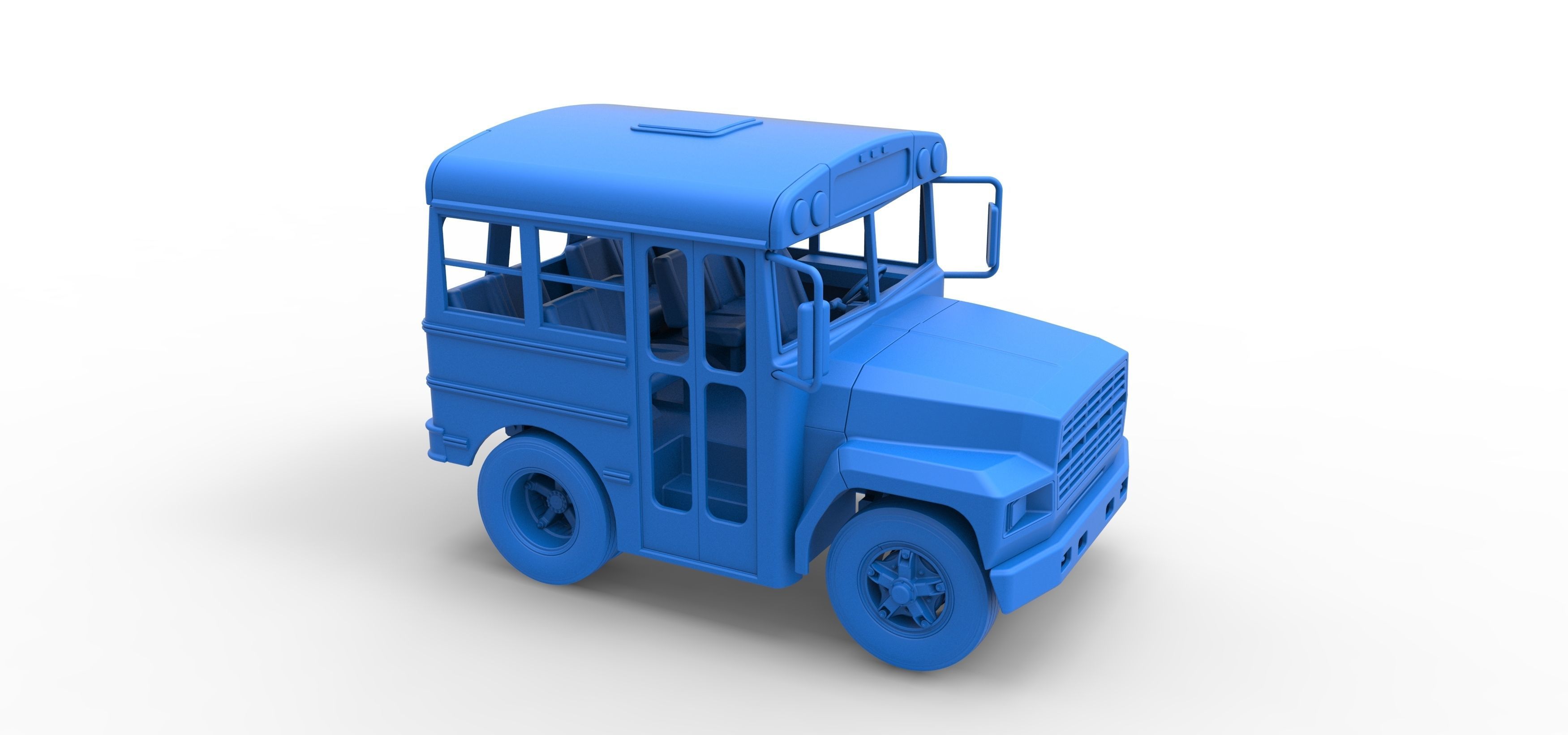 Fun short School bus Scale 1 to 25 3D print model_43
