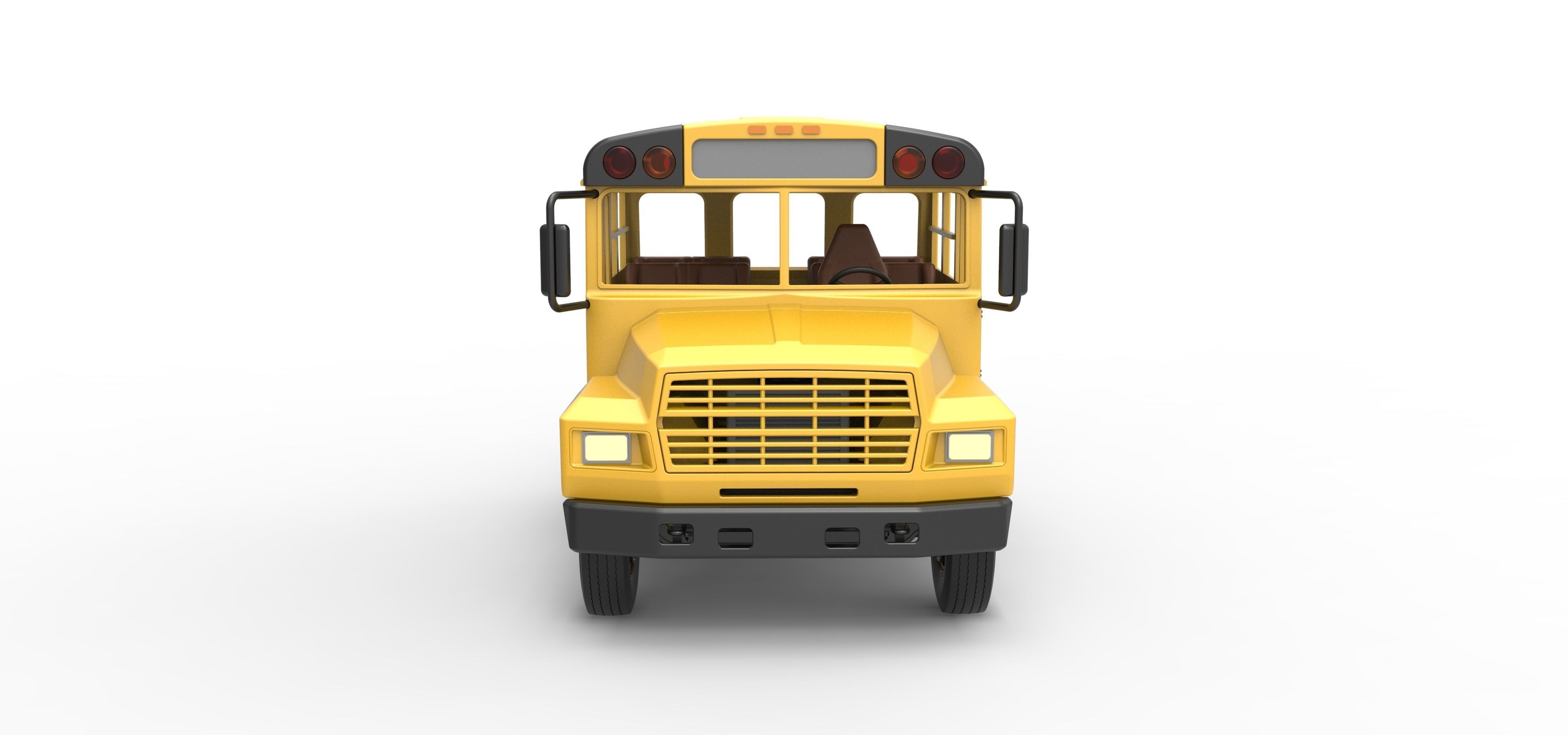 Fun short School bus Scale 1 to 25 3D print model_8
