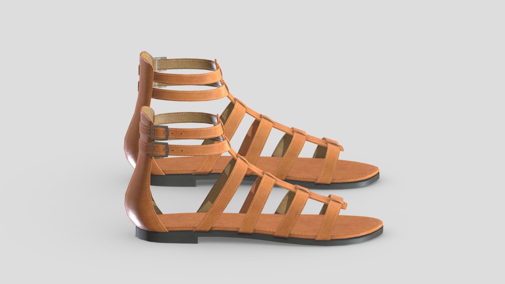 Gladiator Low Poly Low-poly 3D model_2