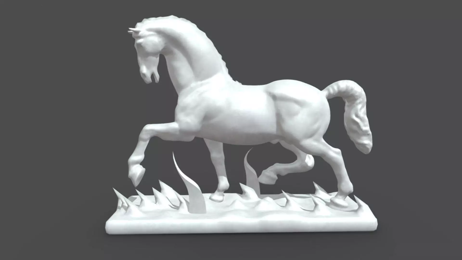 horse raning statue 3D model_0
