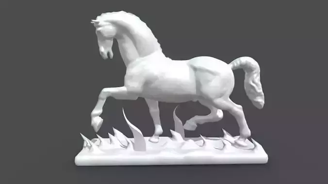 horse raning statue