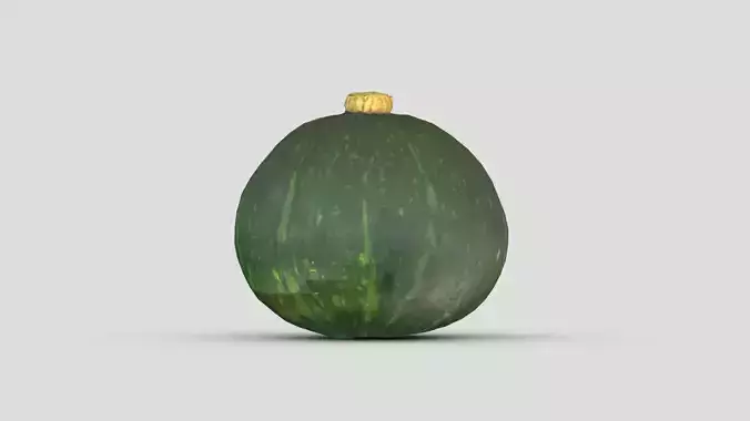 Green Pumpkin Low Poly Low-poly 3D model