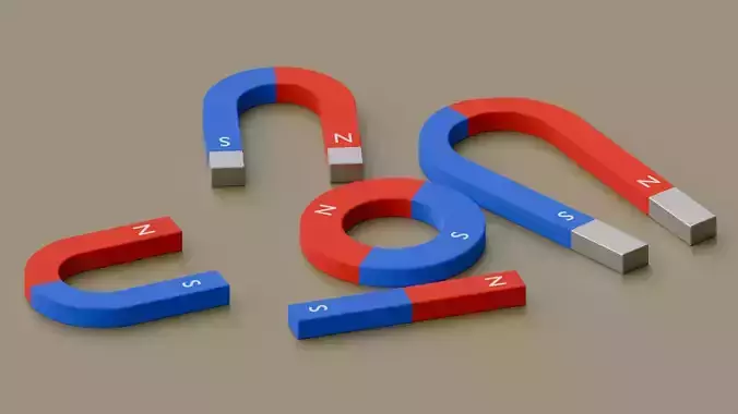 Educational Low-Poly 3D Magnet Collection