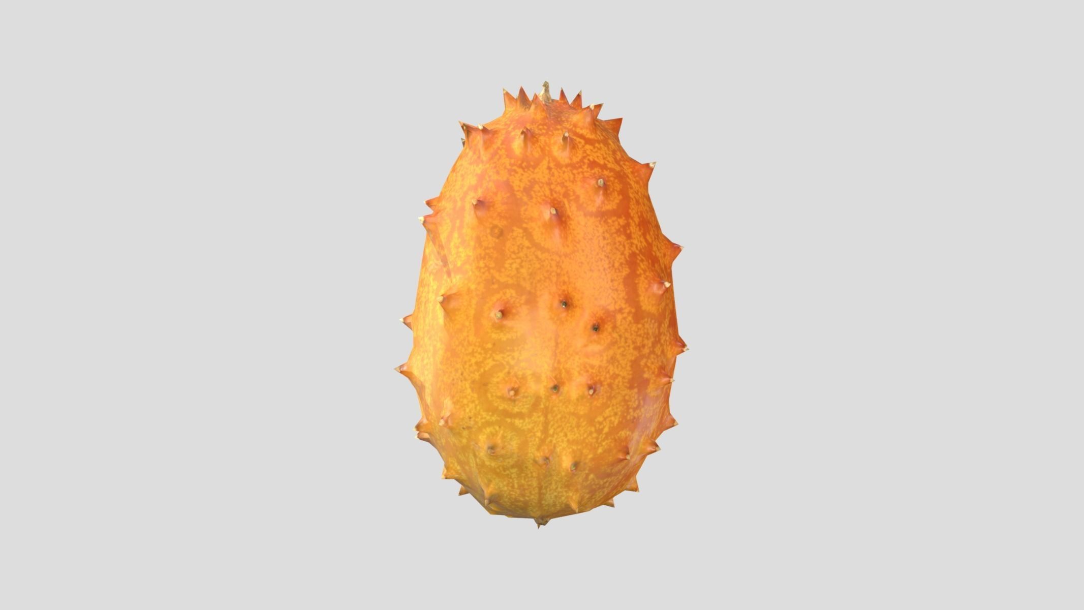 Kiwano Melon Low Poly Low-poly 3D model_4