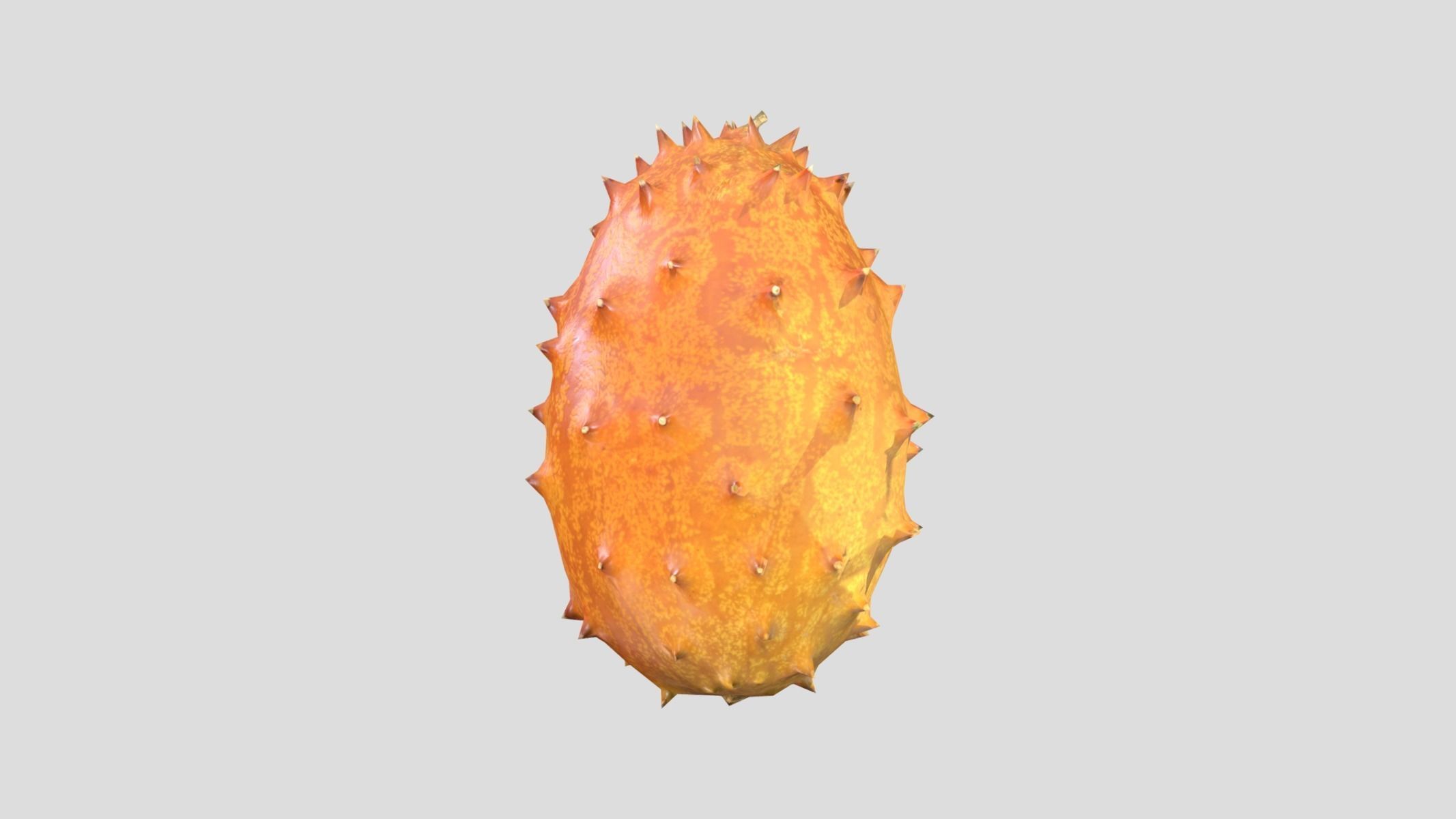 Kiwano Melon Low Poly Low-poly 3D model_2