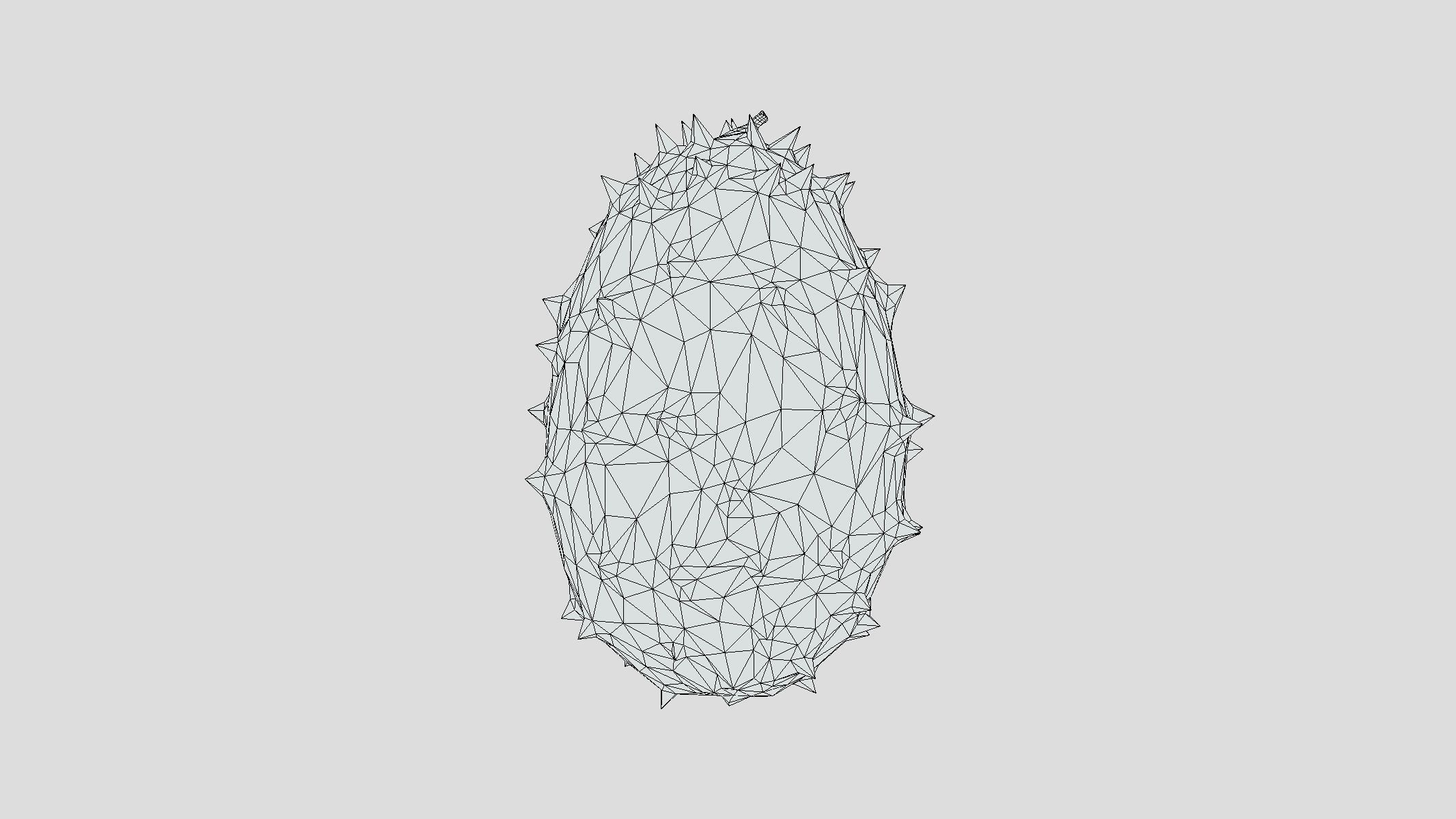 Kiwano Melon Low Poly Low-poly 3D model_3